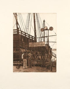 Amalia Avia Spanish Artist Original Hand Signed engraving, Carabel Santa María