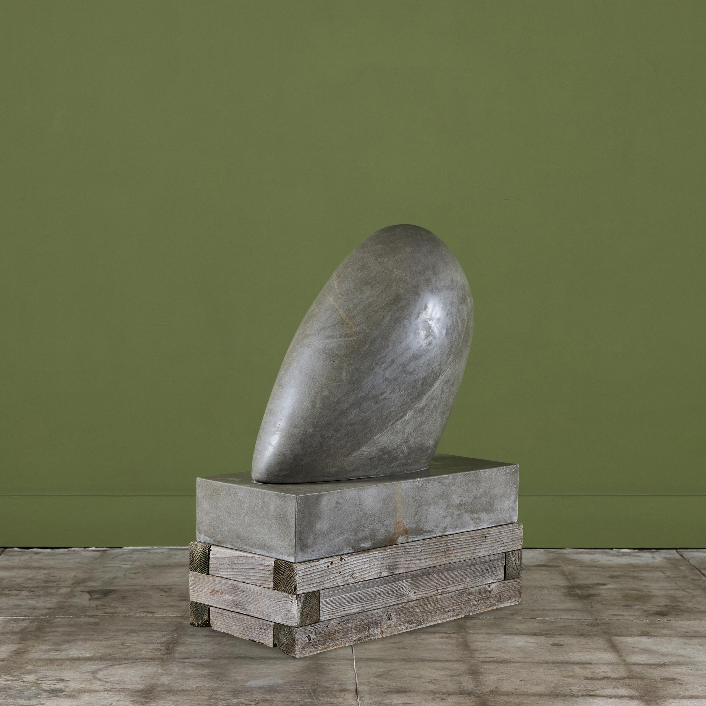 Polished Amalia Schulthess 'Seabird' Marble Stone Sculpture For Sale
