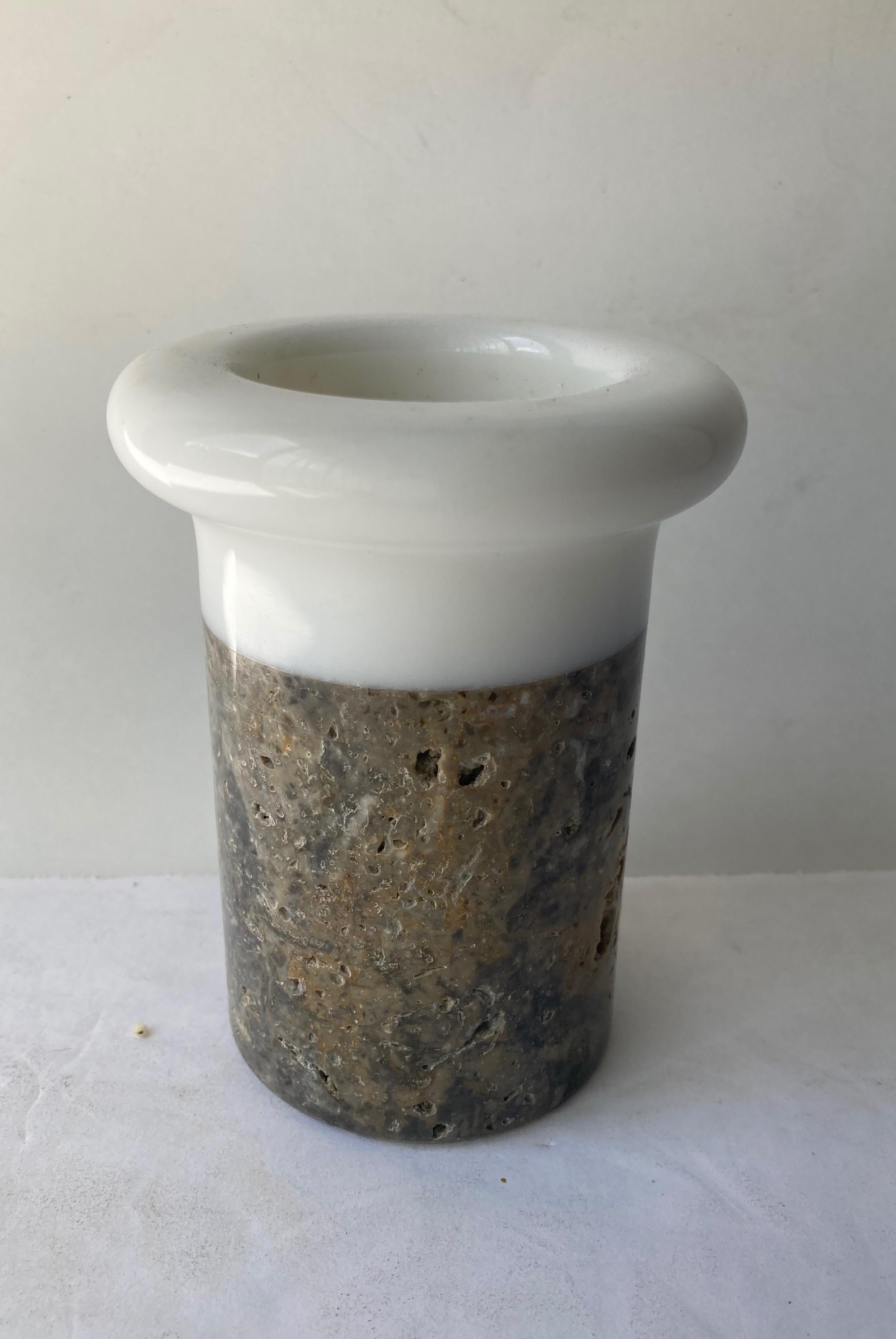 Turned Amalia Schulthess, Stone/ Marble, Small Vase/Vessel/ Pencil Holder, Signed For Sale