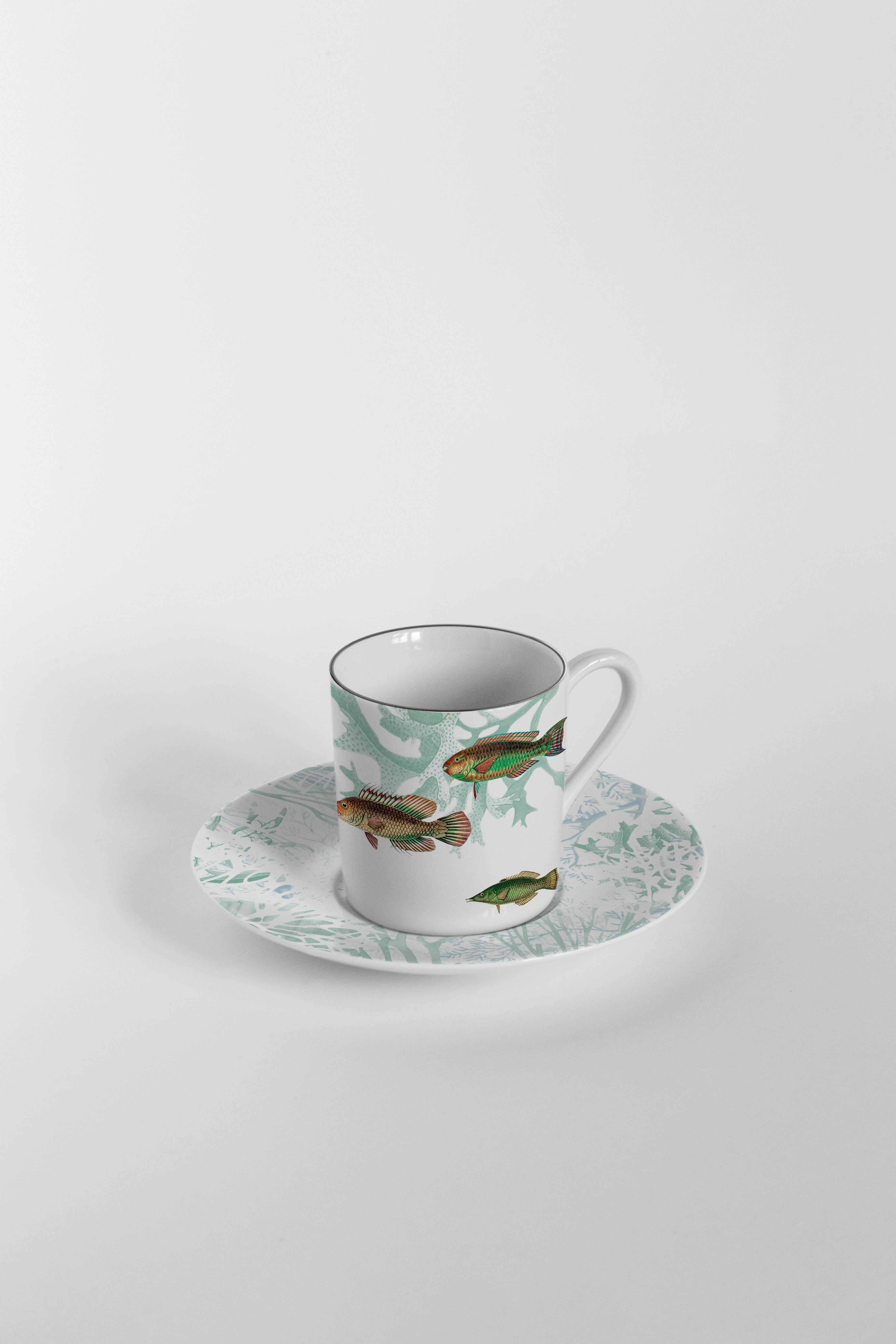 Amami:: service à café avec six porcelaines contemporaines au design décoratif Neuf - En vente à Milano, Lombardia