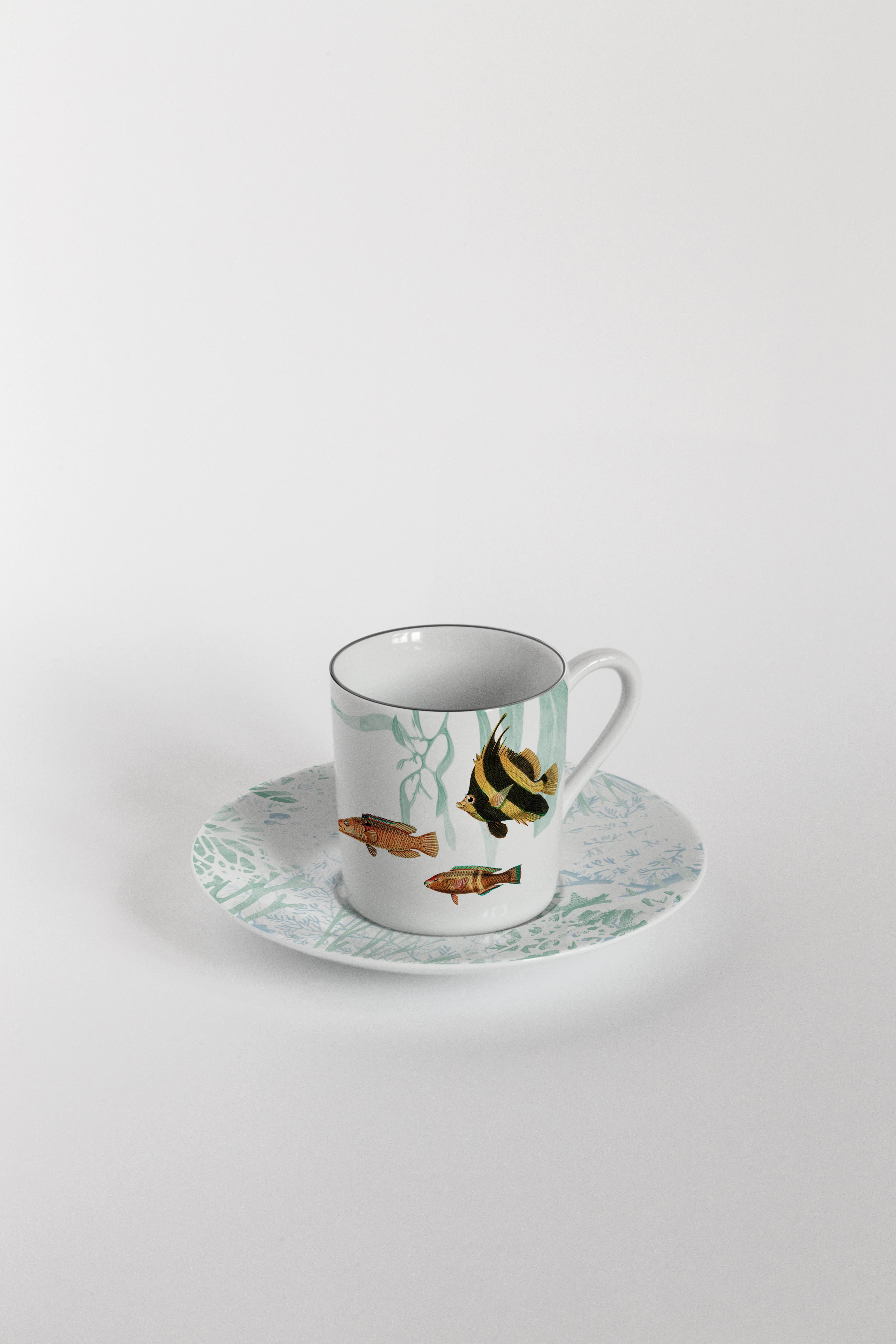 XXIe siècle et contemporain Amami:: service à café avec six porcelaines contemporaines au design décoratif en vente
