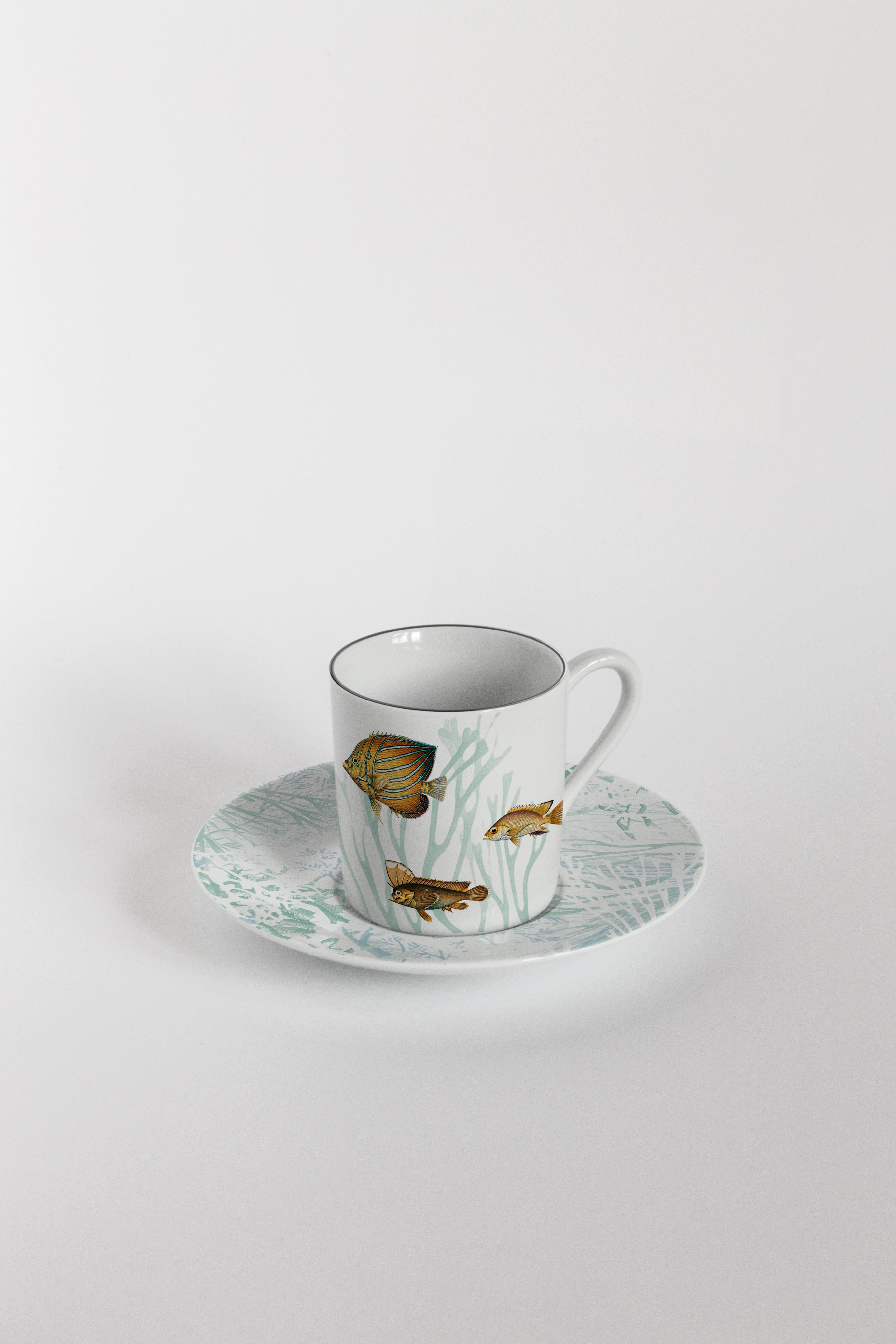 Amami:: service à café avec six porcelaines contemporaines au design décoratif en vente 1