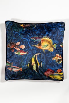 Amami, Contemporary Velvet Printed Pillow by Vito Nesta