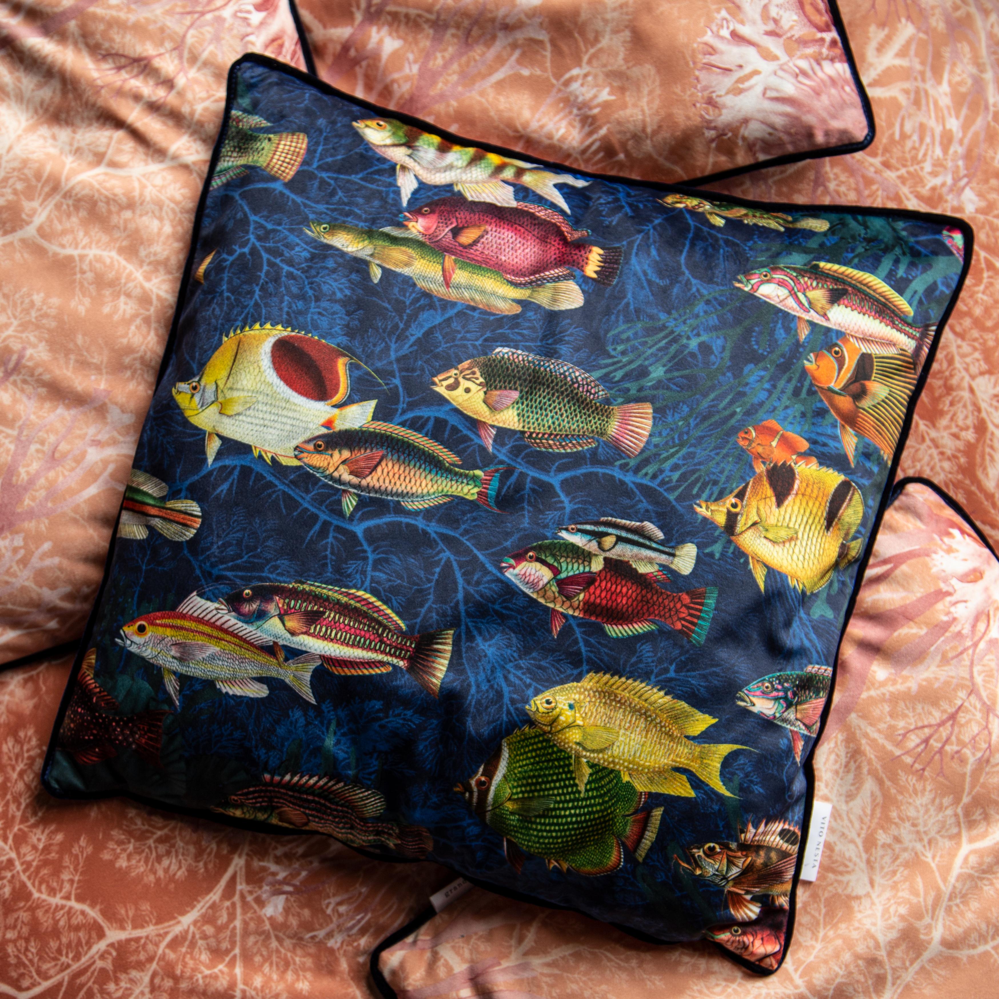 Italian Amami, Contemporary Velvet Printed Pillow by Vito Nesta For Sale