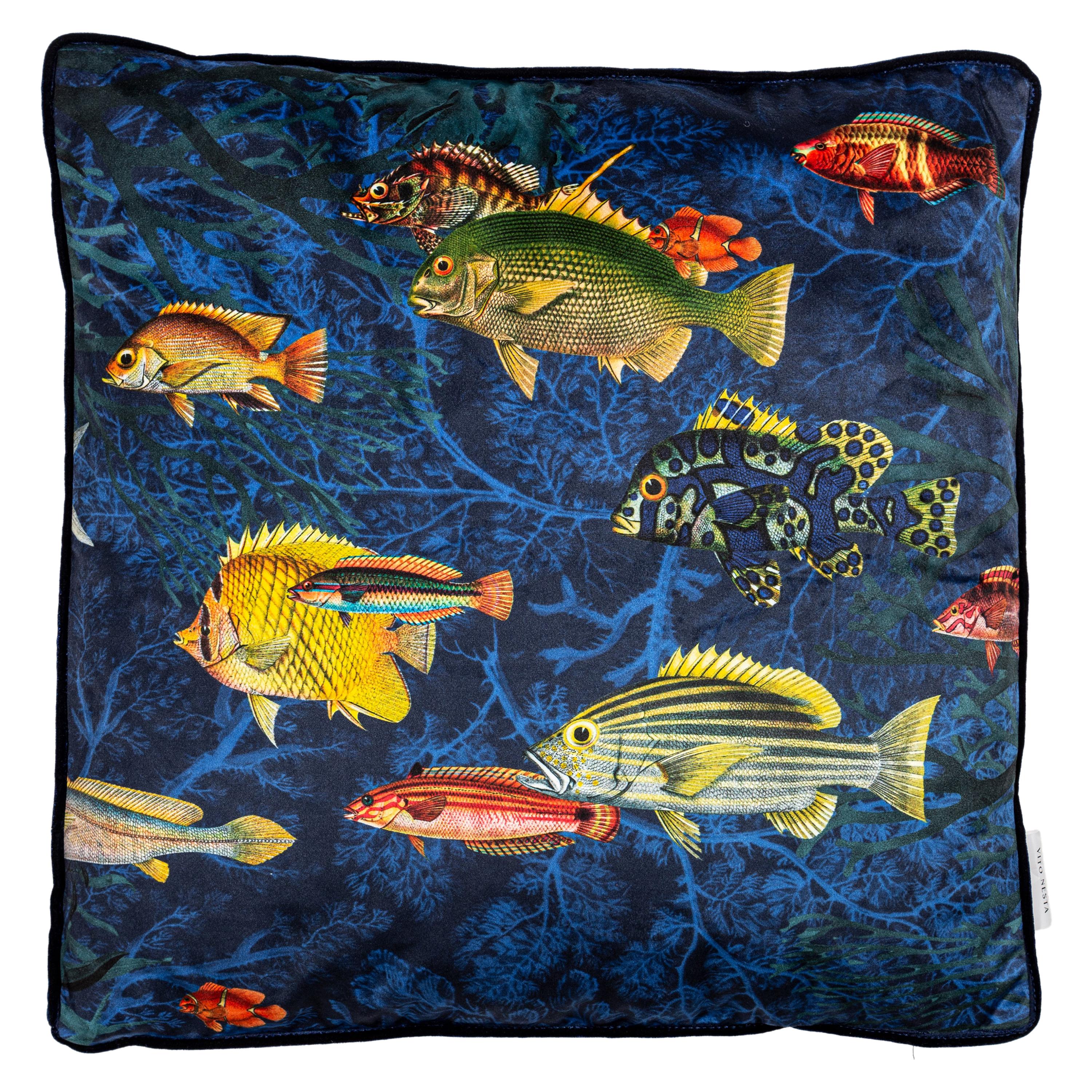 Amami, Contemporary Velvet Printed Pillow by Vito Nesta