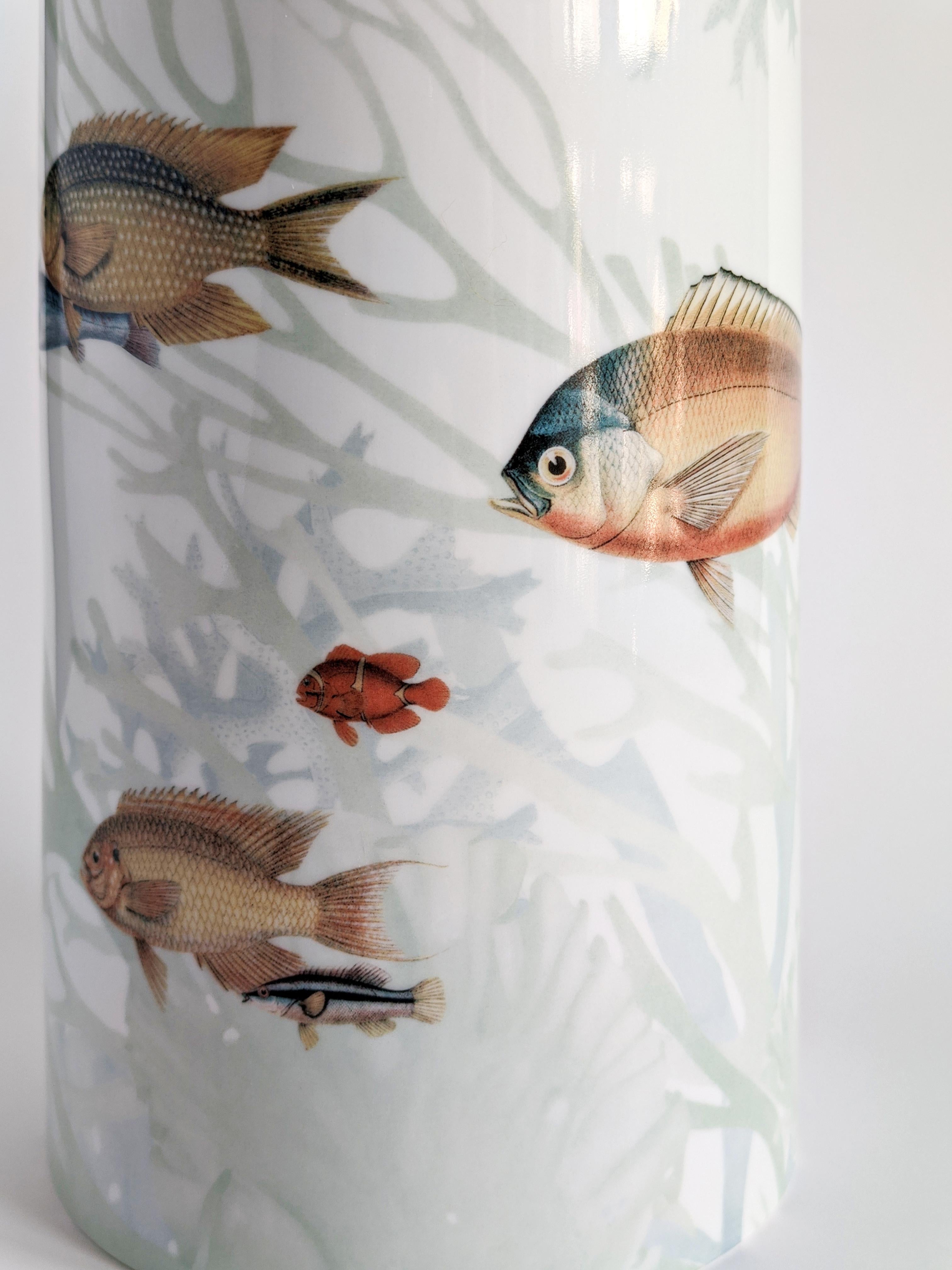 Amami N.1, Contemporary Porcelain Vase with Decorative Design by Vito Nesta For Sale 1