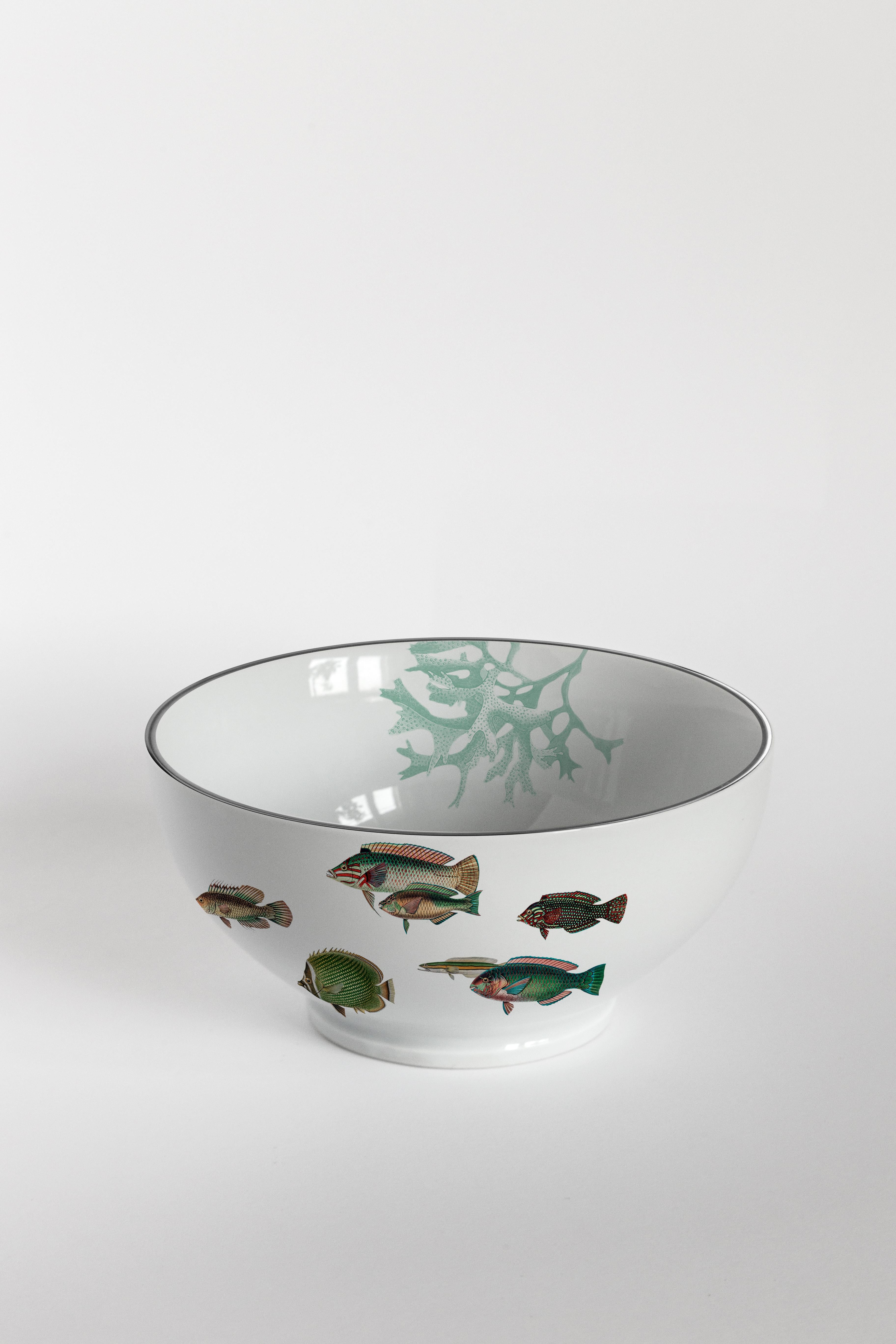 Amami, Six Contemporary Porcelain Bowls with Decorative Design In New Condition For Sale In Milano, Lombardia
