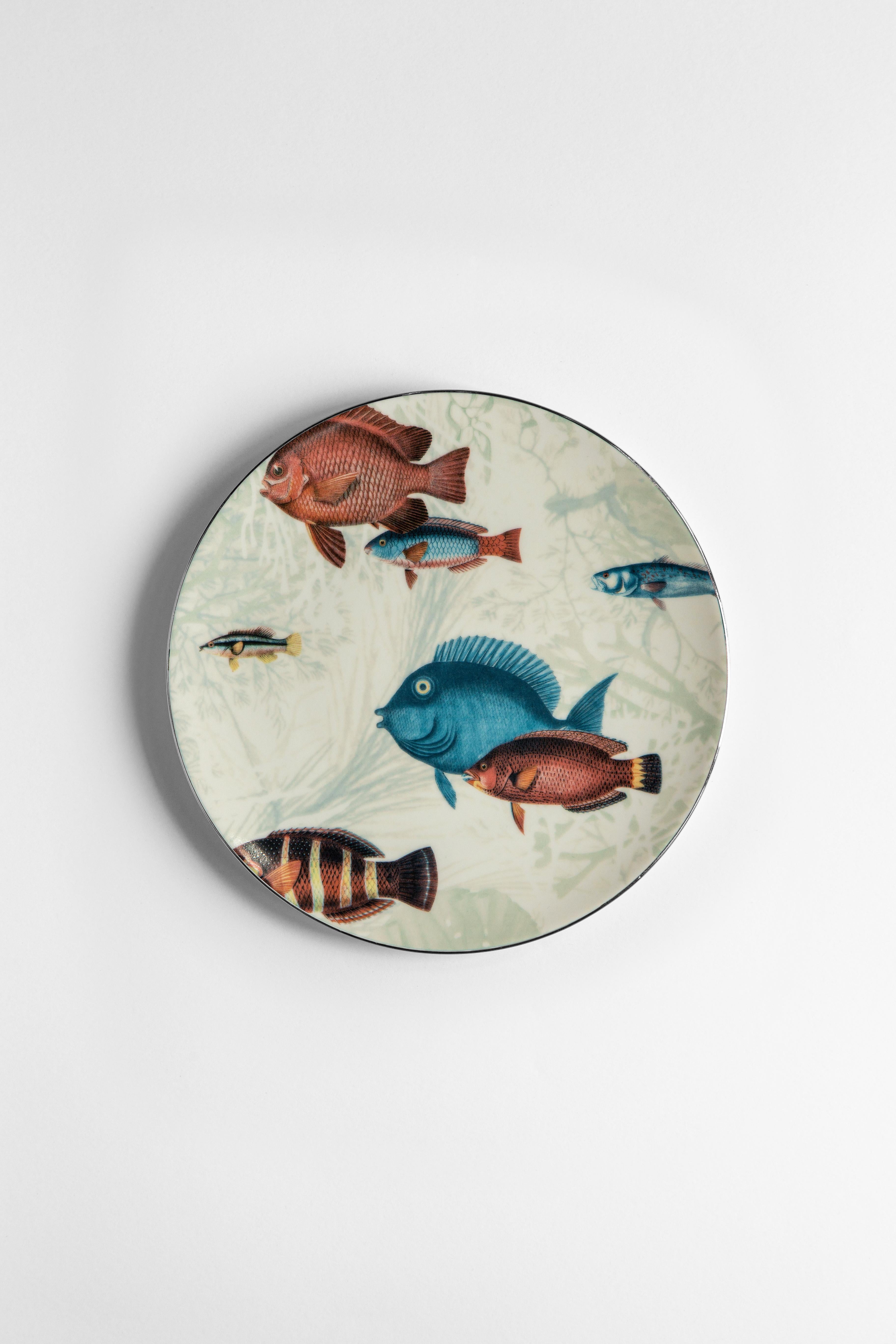 Inspired by the coral reef of the Amami Islands in Japan, the Amami collection features tropical fishes and beautiful seaweed. A perfect choice for every spot near the seaside.
6 desert plates.