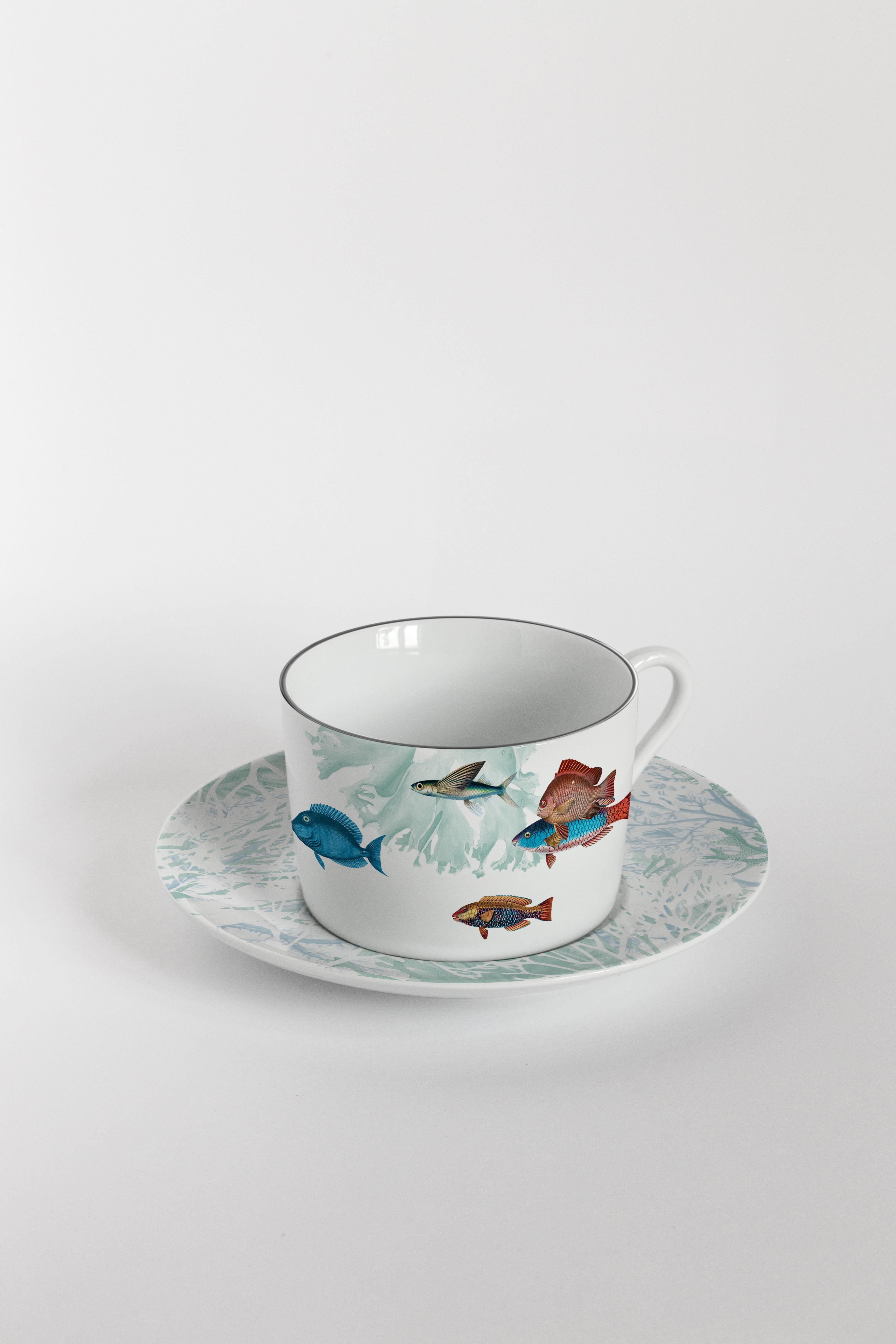 Inspired by the coral reef of the Amami Islands in Japan, the Amami collection features tropical fishes and beautiful seaweed. A perfect choice for every spot near the seaside.
Tea set with 6 coffee cups and plates.