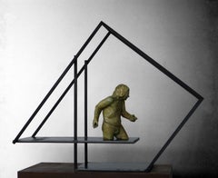 Amancio  Man  El Lugar que habito III- original sculpture bronze iron.