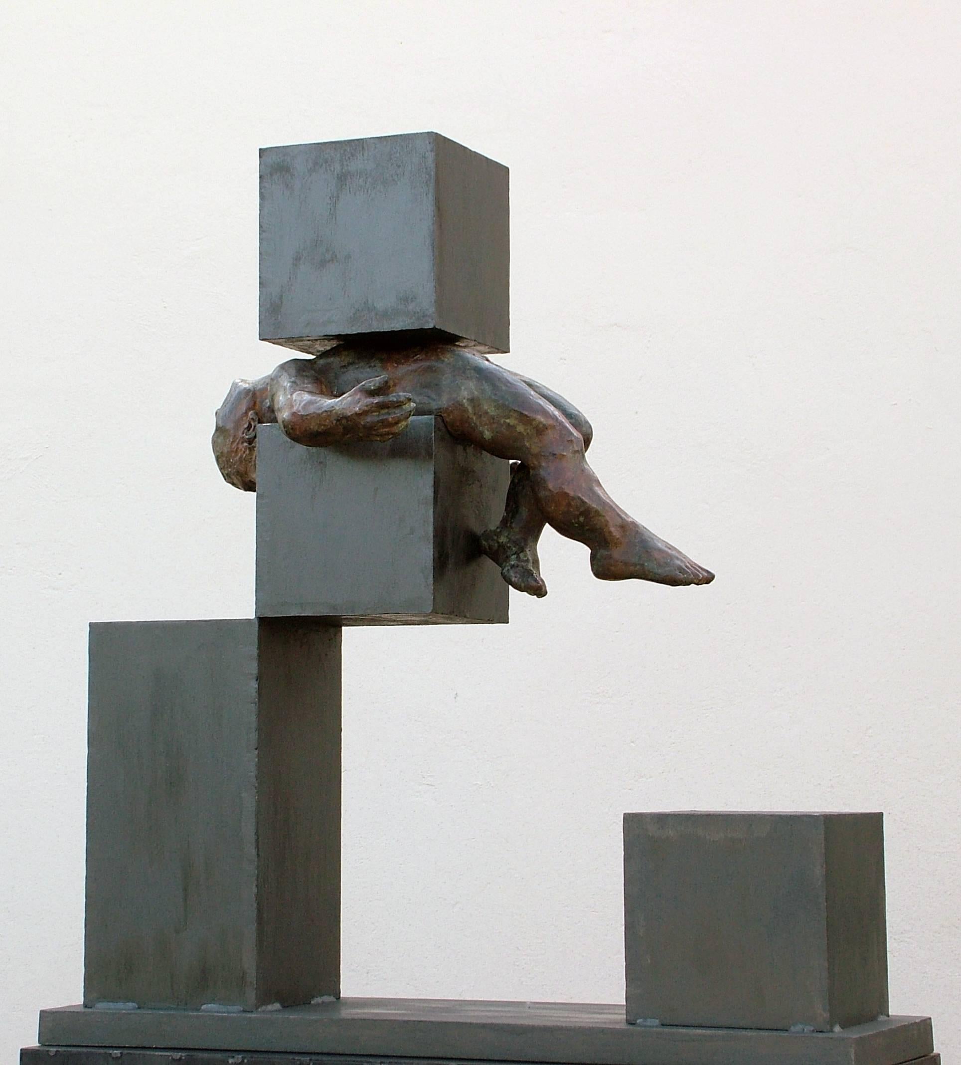 Amancio    Icaro I original bronze iron sculpture - Sculpture by Amancio González Andrés