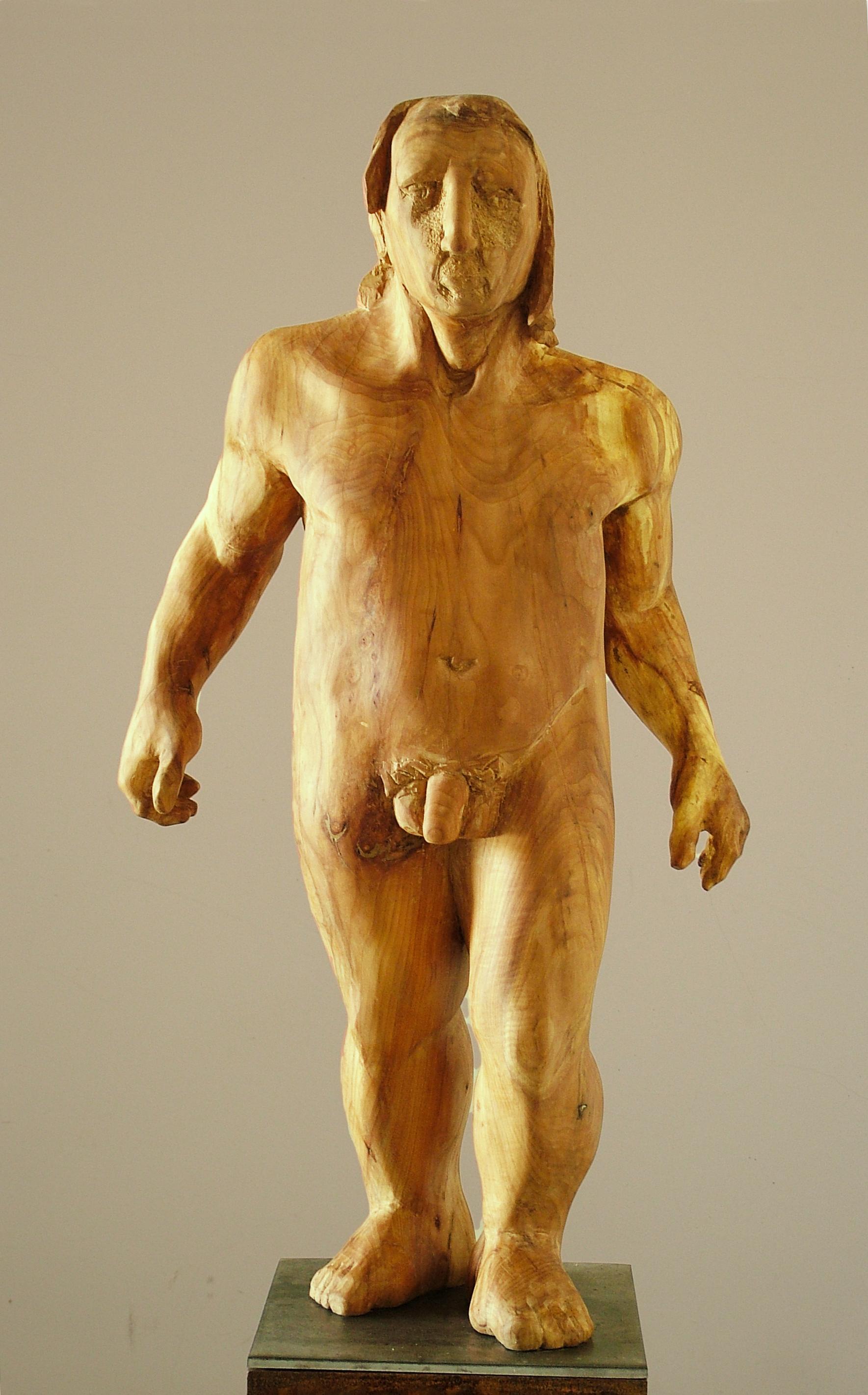 Amancio   Man  Perseo  wood  original  sculpture For Sale 1