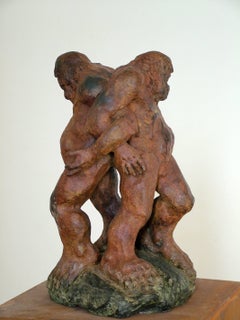 Amancio 30  Combat léonin "CARNE ROTA"  Sculpture originale en bronze - 2008