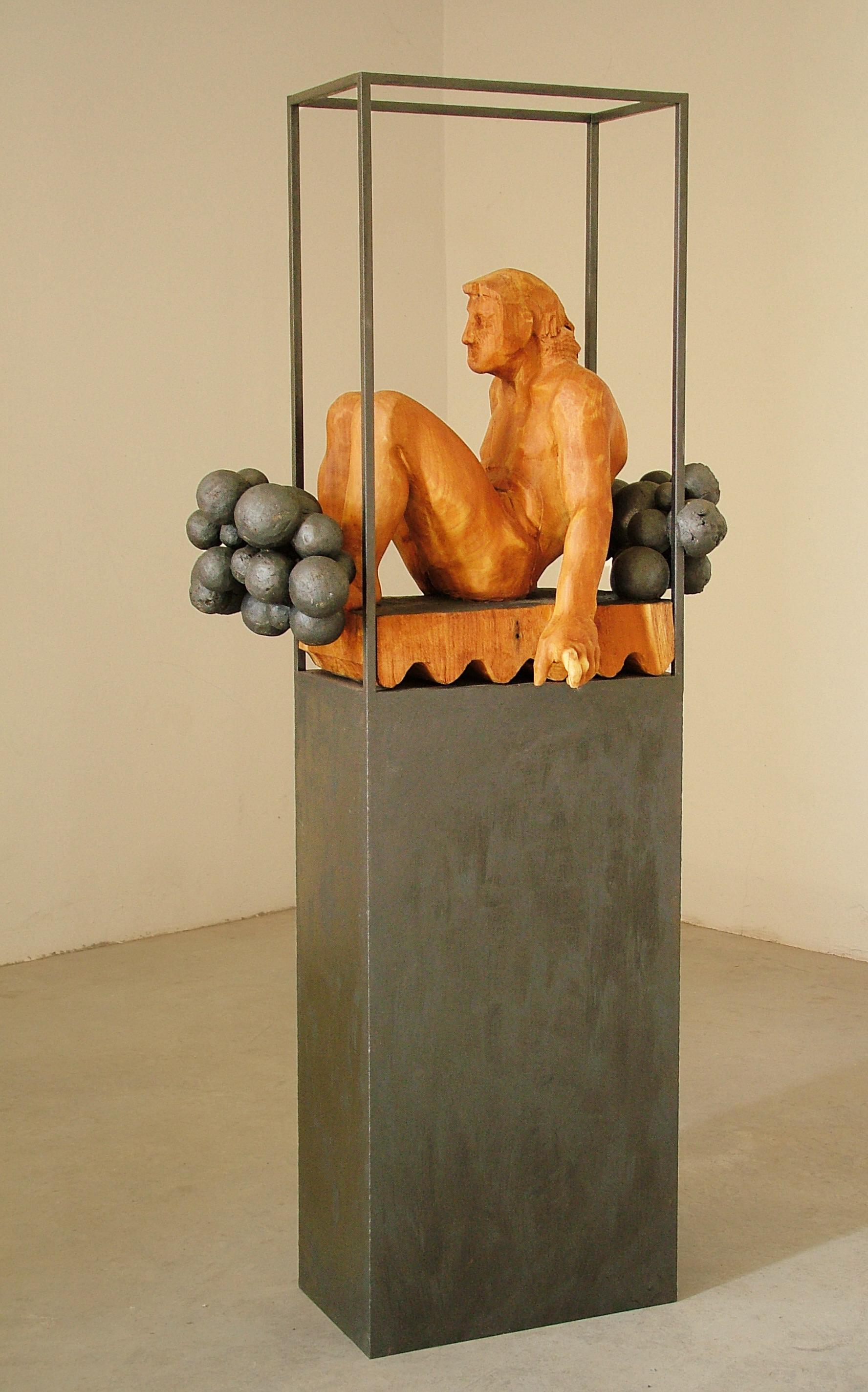 Amancio   Niebla  Iron and Wood. original  sculpture For Sale 1