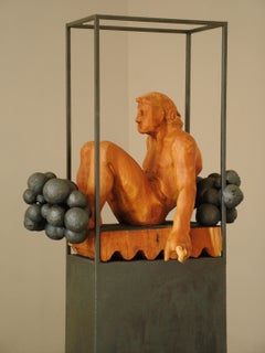 Amancio   Niebla  Iron and Wood. original  sculpture