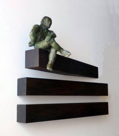 Amancio. 45 " THE WORKER OF CONSTRUCTION" original bronze iron sculpture