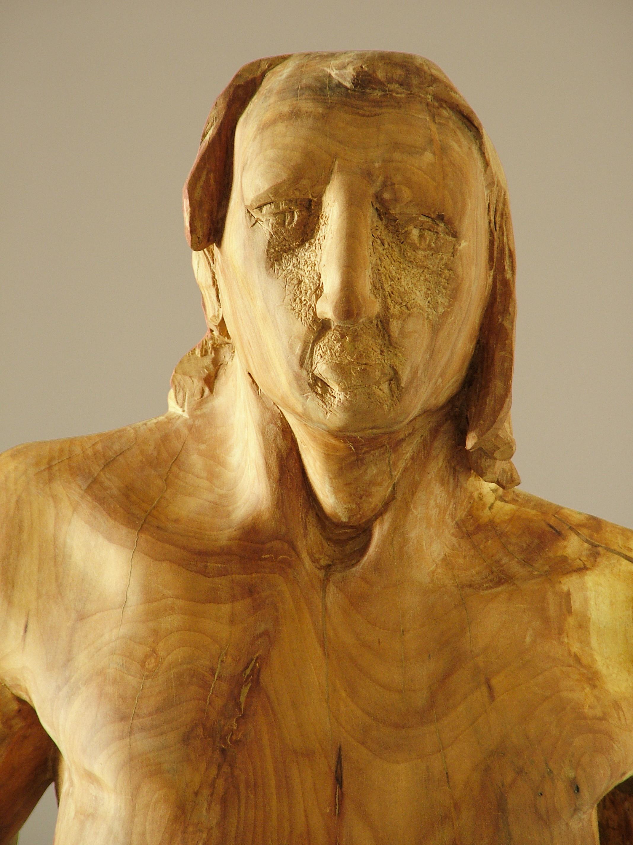 Amancio 72 Man  Perseo  wood  original  sculpture For Sale 1