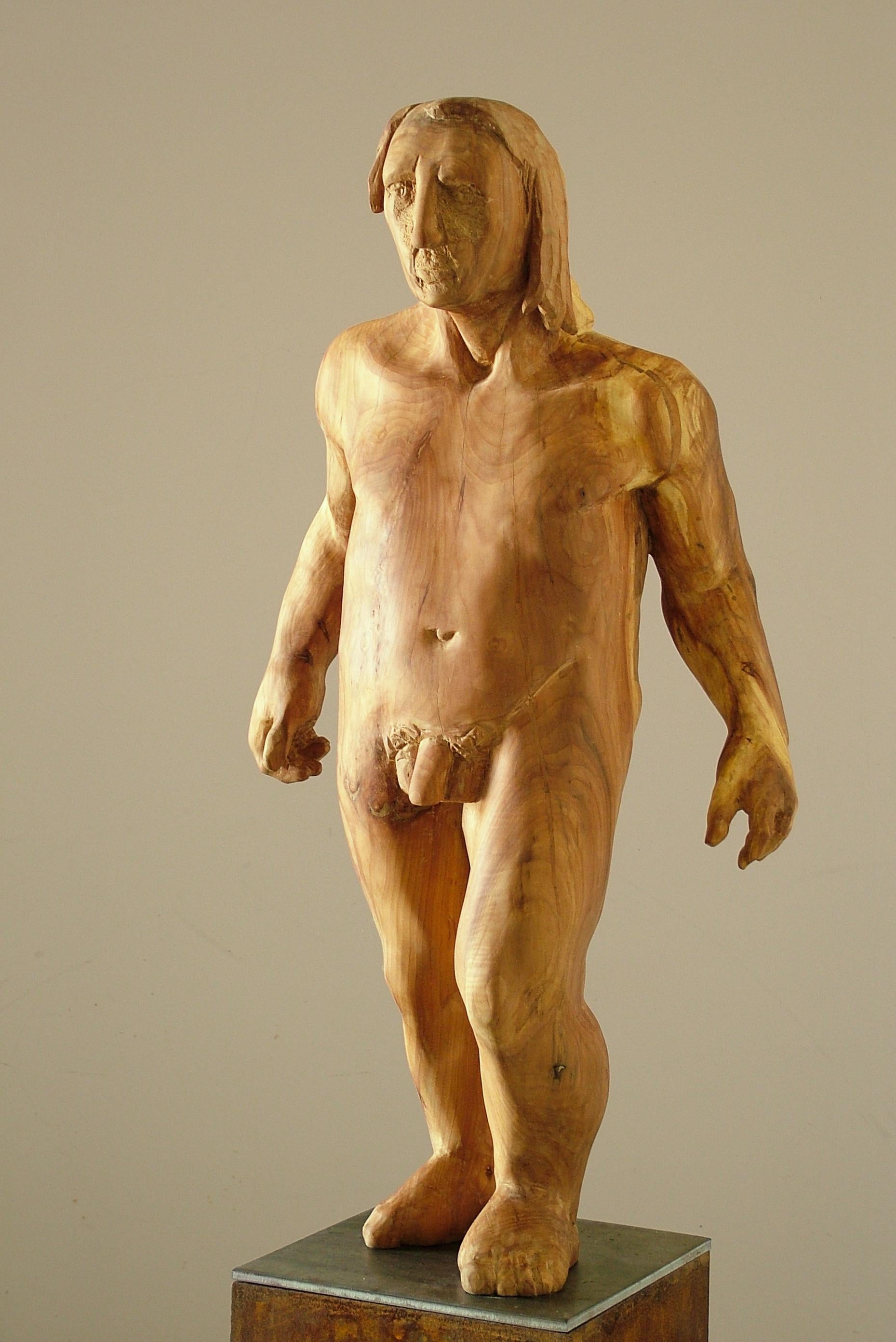Amancio 72 Man  Perseo  wood  original  sculpture For Sale 3