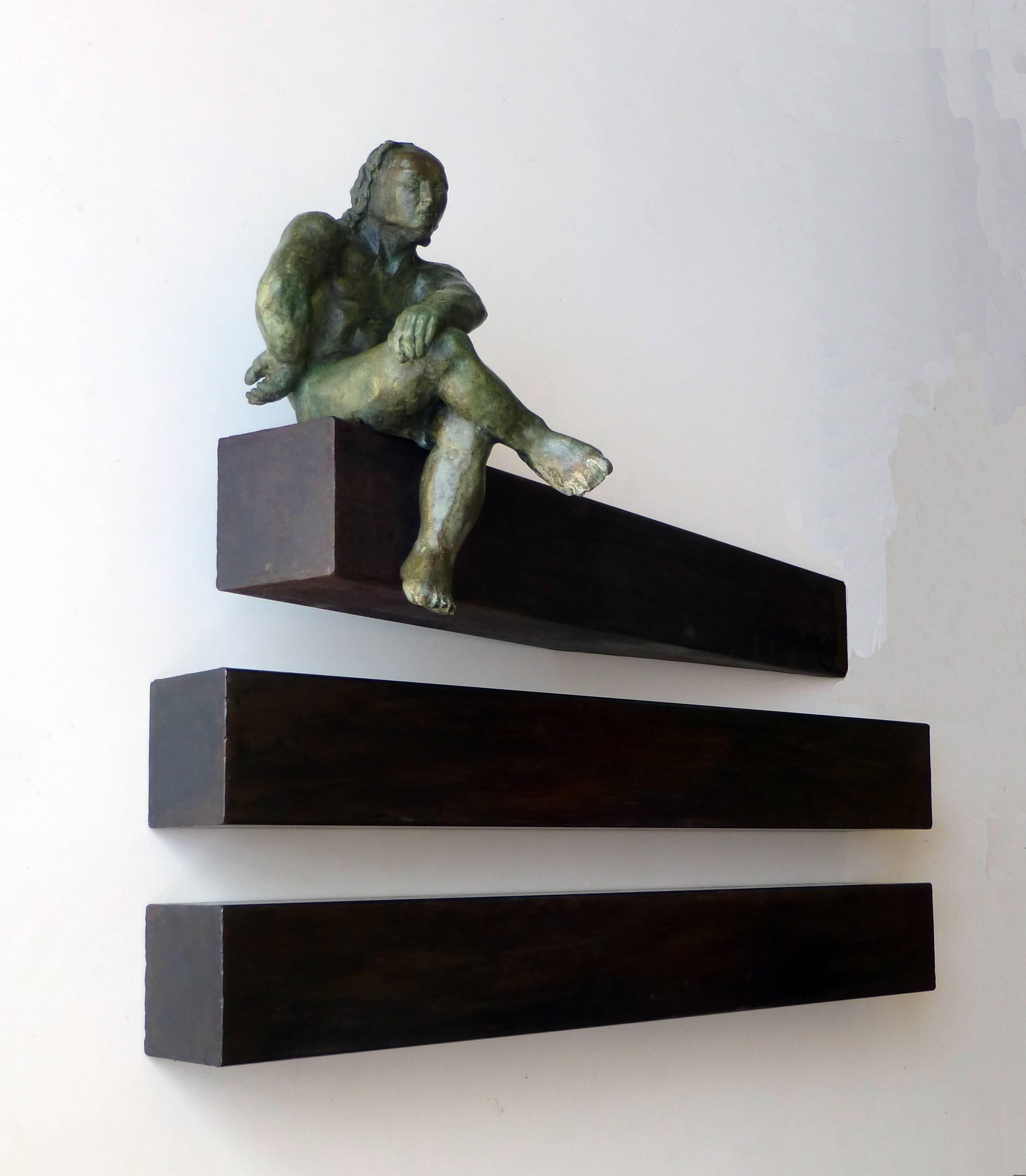 Amancio. 80 „ THE WORKER OF CONSTRUCTION“ Original-Bronze-Eisenskulptur – Sculpture von Amancio González Andrés