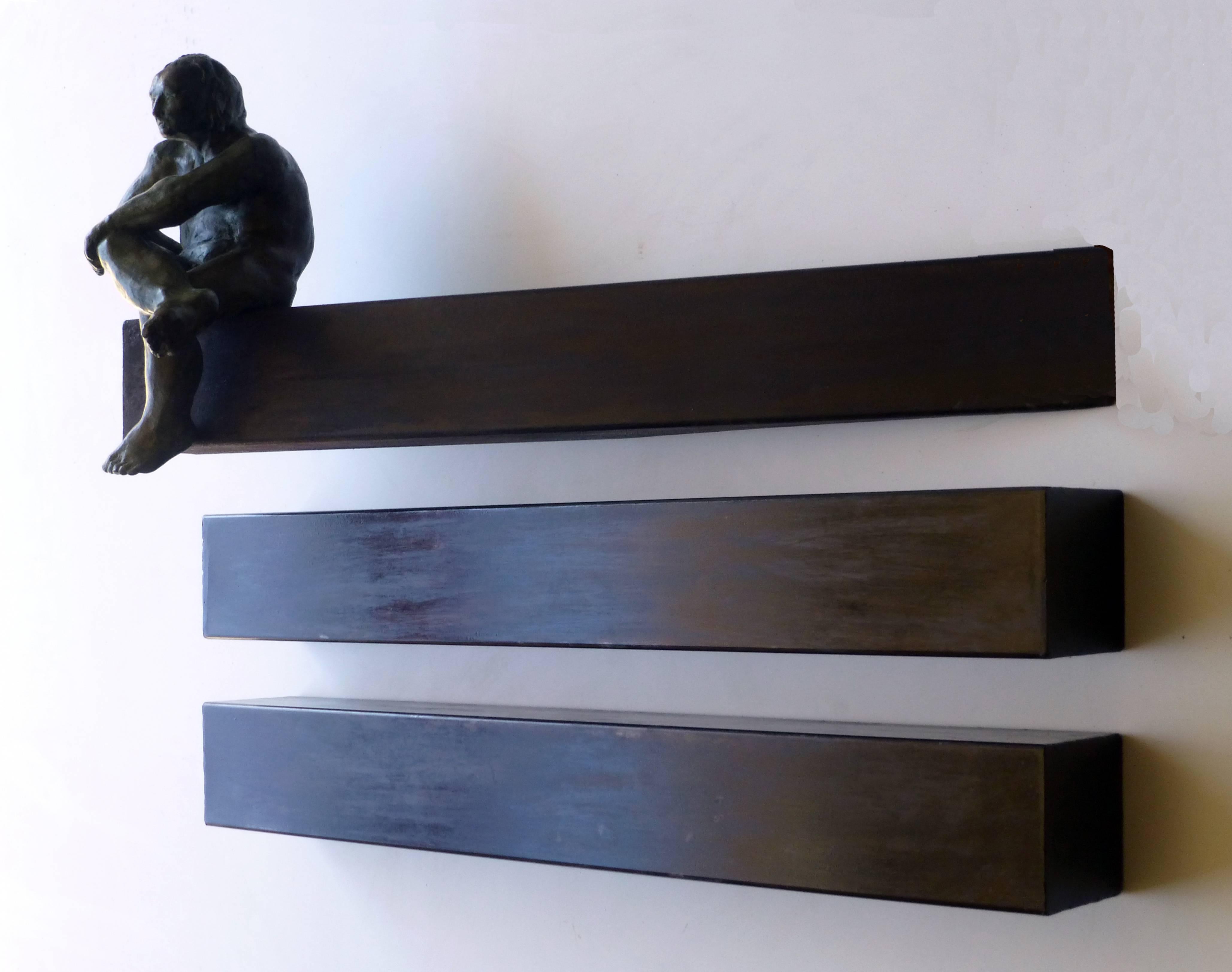 Amancio. 80 „ THE WORKER OF CONSTRUCTION“ Original-Bronze-Eisenskulptur (Zeitgenössisch), Sculpture, von Amancio González Andrés