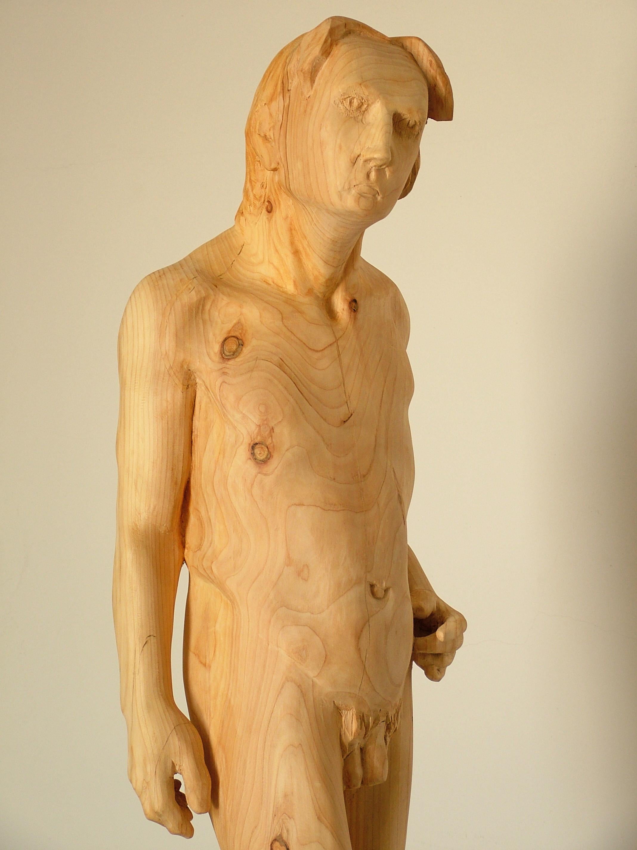 Amancio 84 Character Man Auriga 1  Sculpture originale en Wood Wood en vente 2