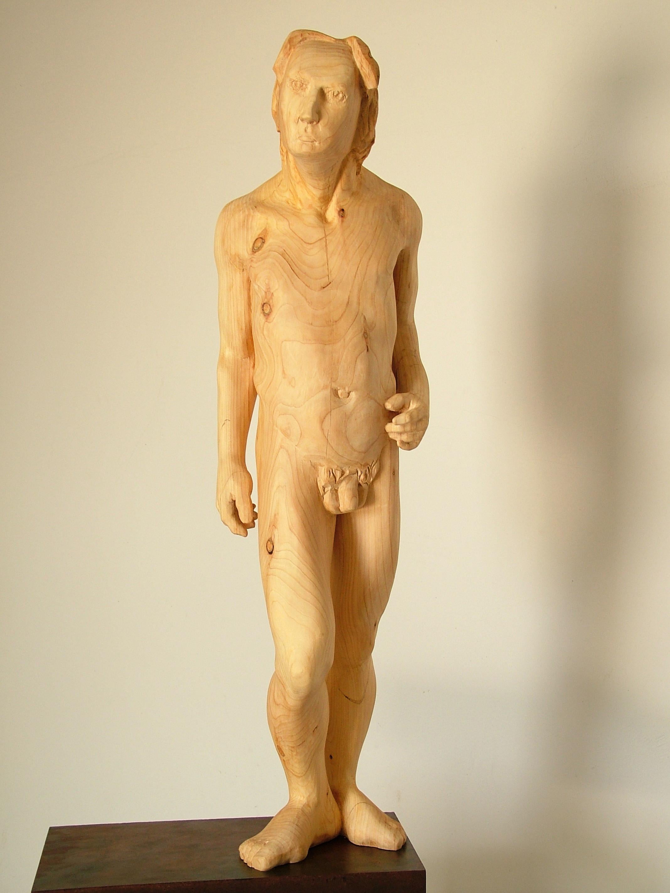Amancio 84 Character Man Auriga 1  Sculpture originale en Wood Wood en vente 3