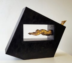 Amancio. EL SALTO II. bronze d'origine. fer  sculpture