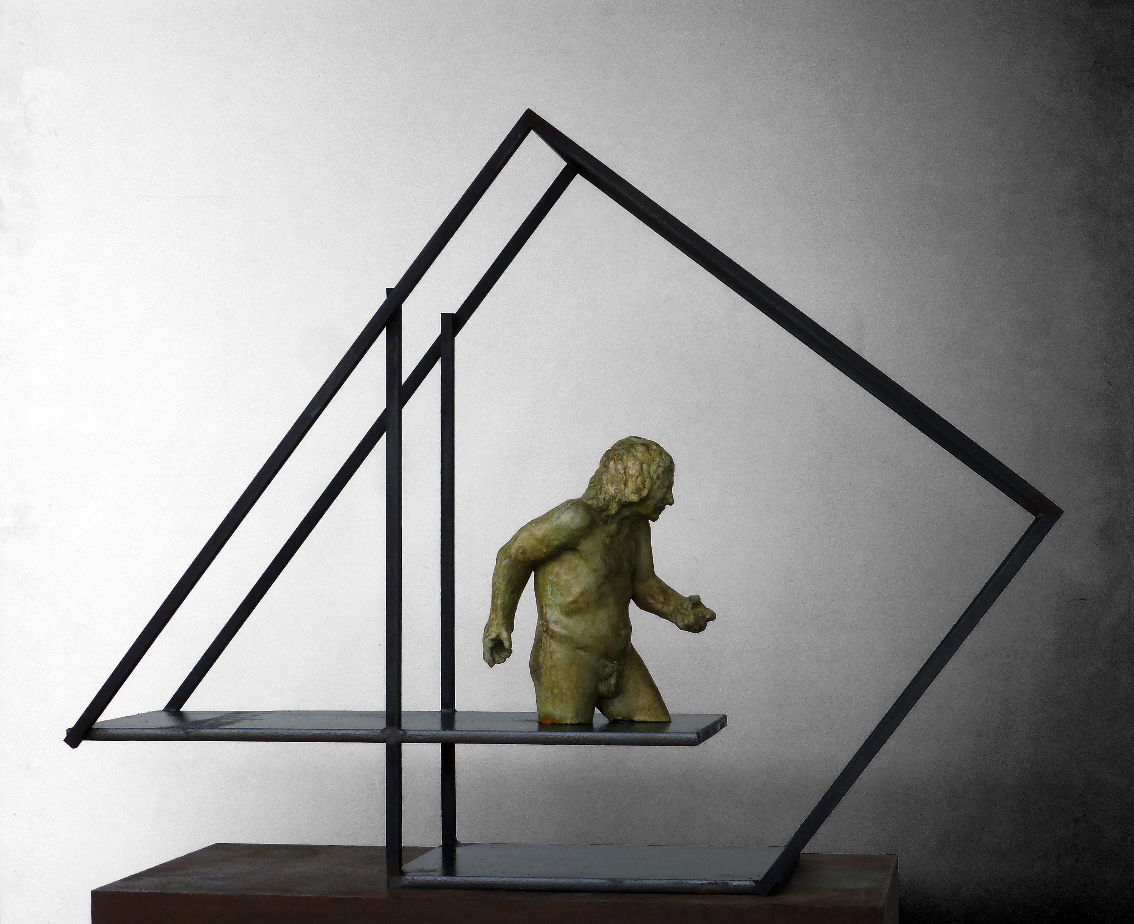 Amancio  Hombre  El Lugar que habito III- escultura original bronce hierro. - Sculpture de Amancio González Andrés