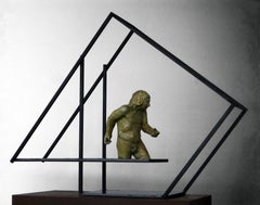 Amancio  Hombre  El Lugar que habito III- escultura original bronce hierro.