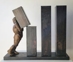 Amancio.34 piscine. or et bronze noir. fer.LA PRIMERA PIEDRA sculpture