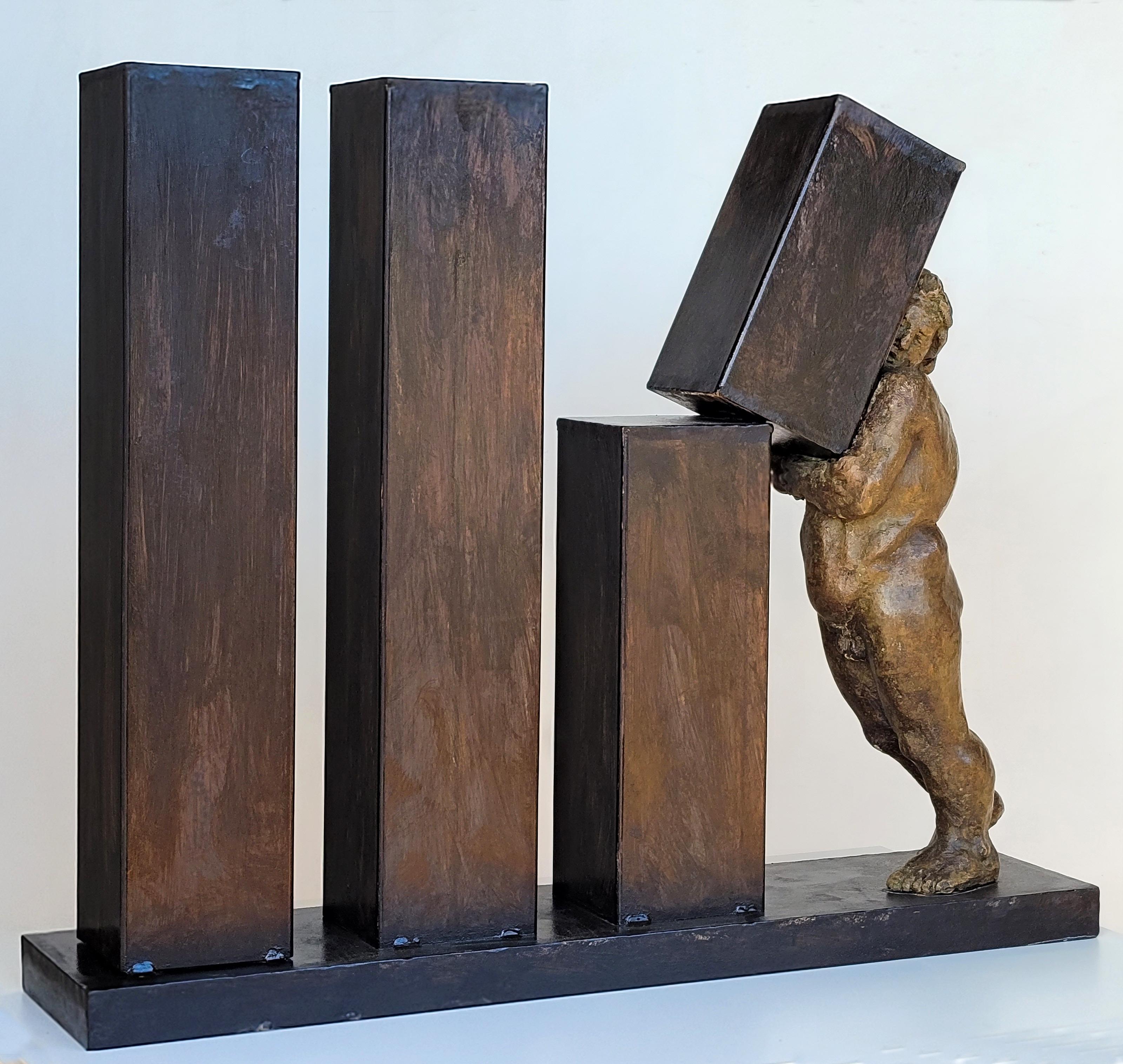 Amancio.34 pool. gold and black bronze. iron.LA PRIMERA PIEDRA  sculpture For Sale 2