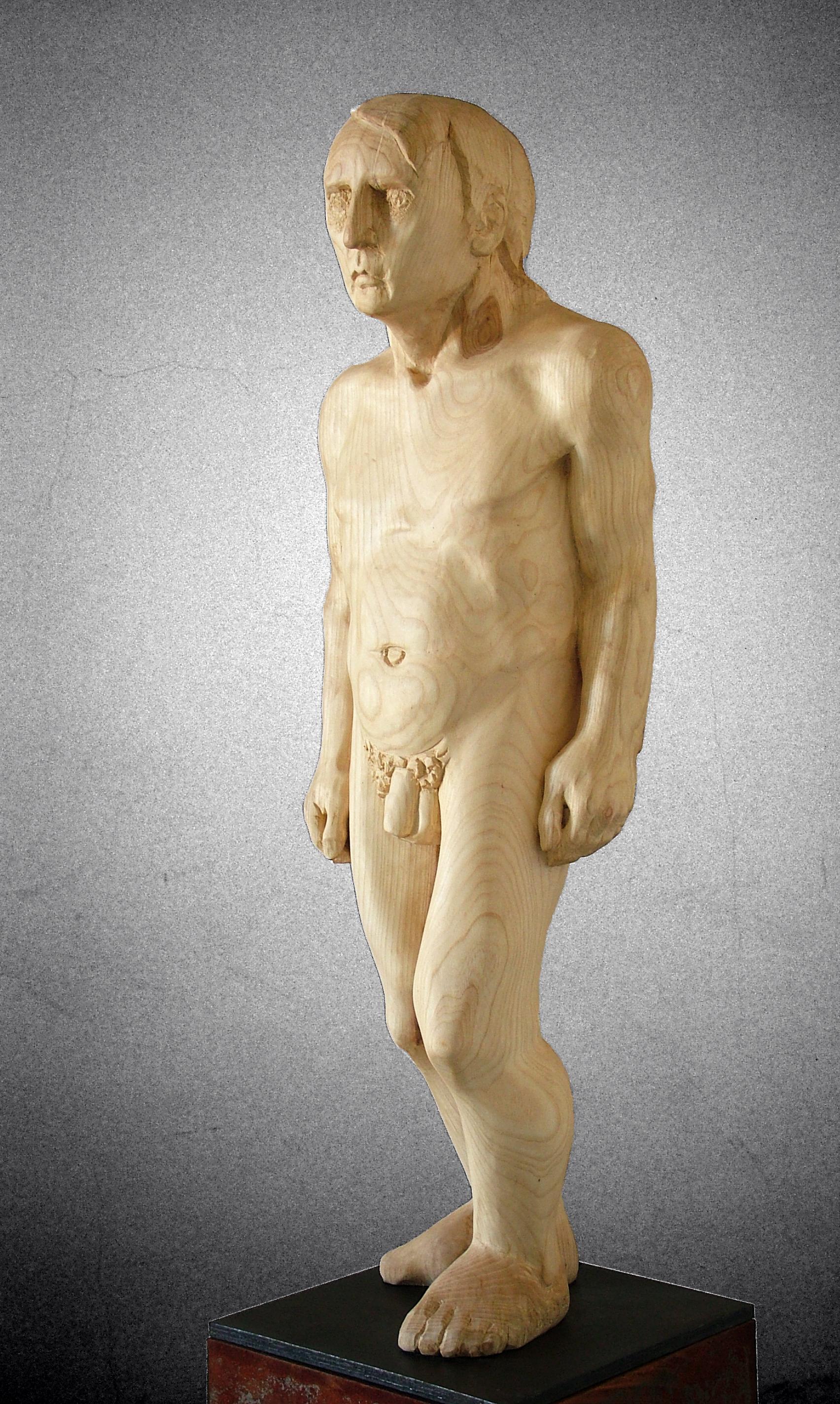 Amancio 25 hommes  Sculpture en bois d'origine en vente 4