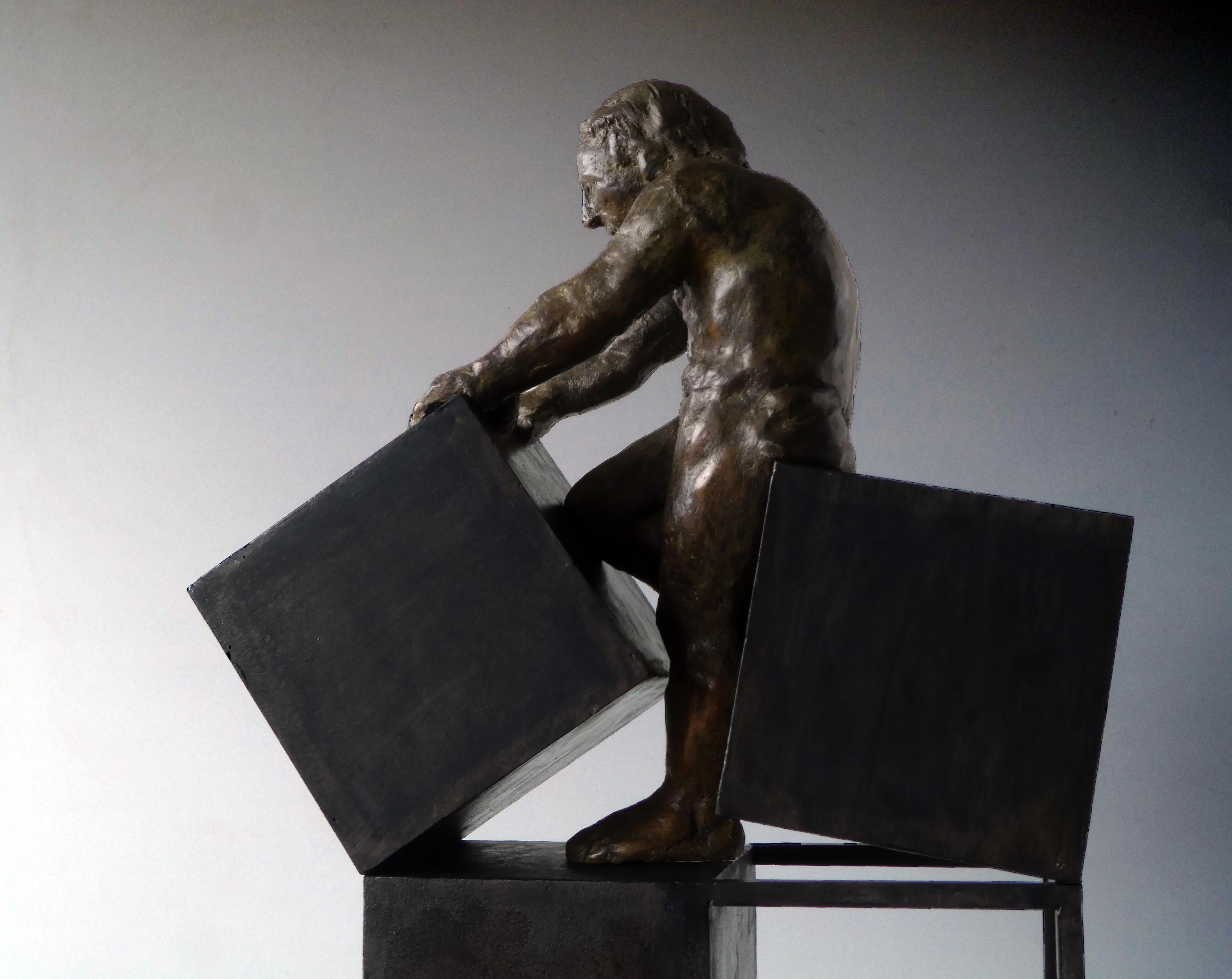 Deconstruccion VI. Original Sculpture Bronze Iron For Sale 9