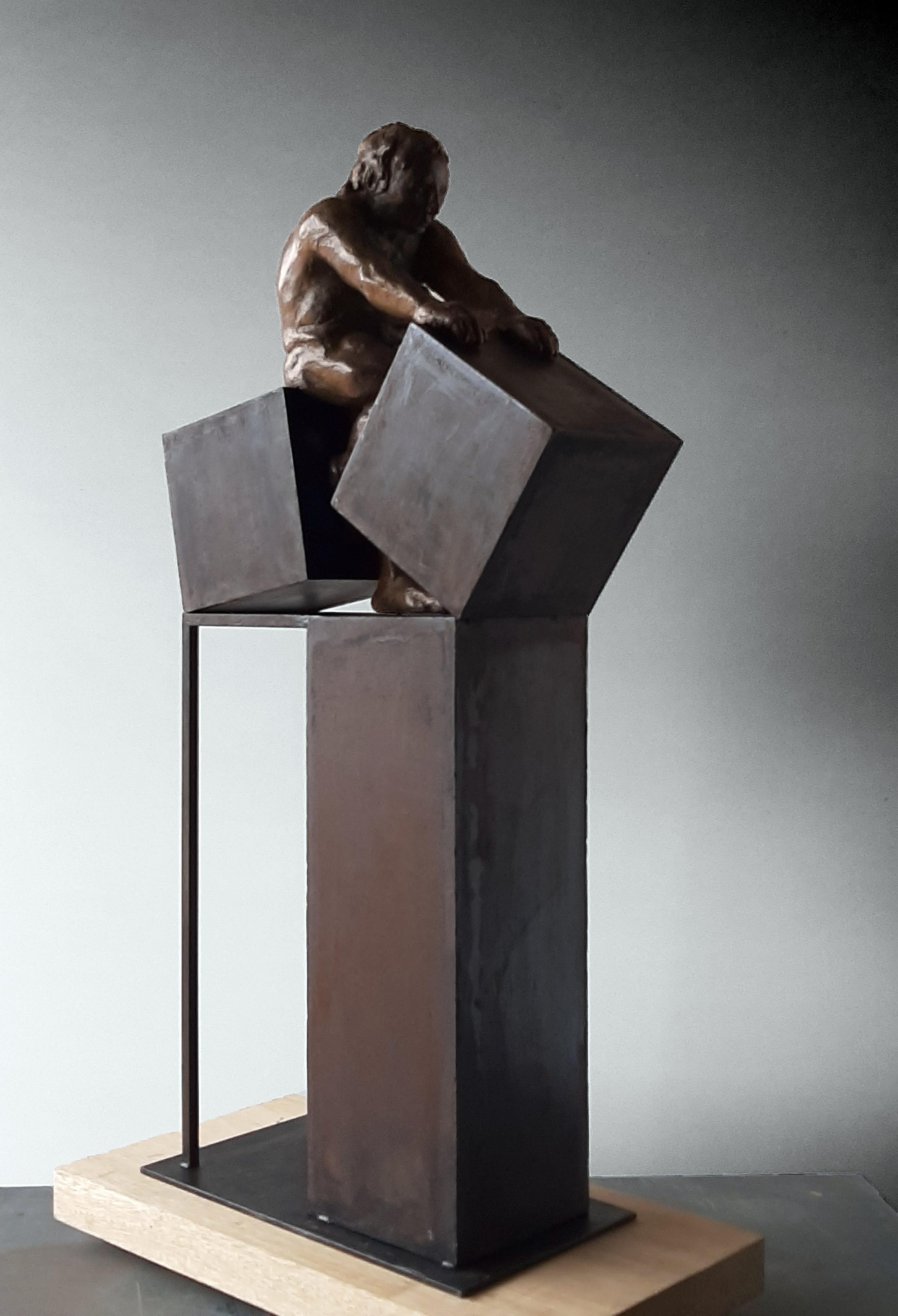 Deconstruccion VI. Original Sculpture Bronze Iron For Sale 1