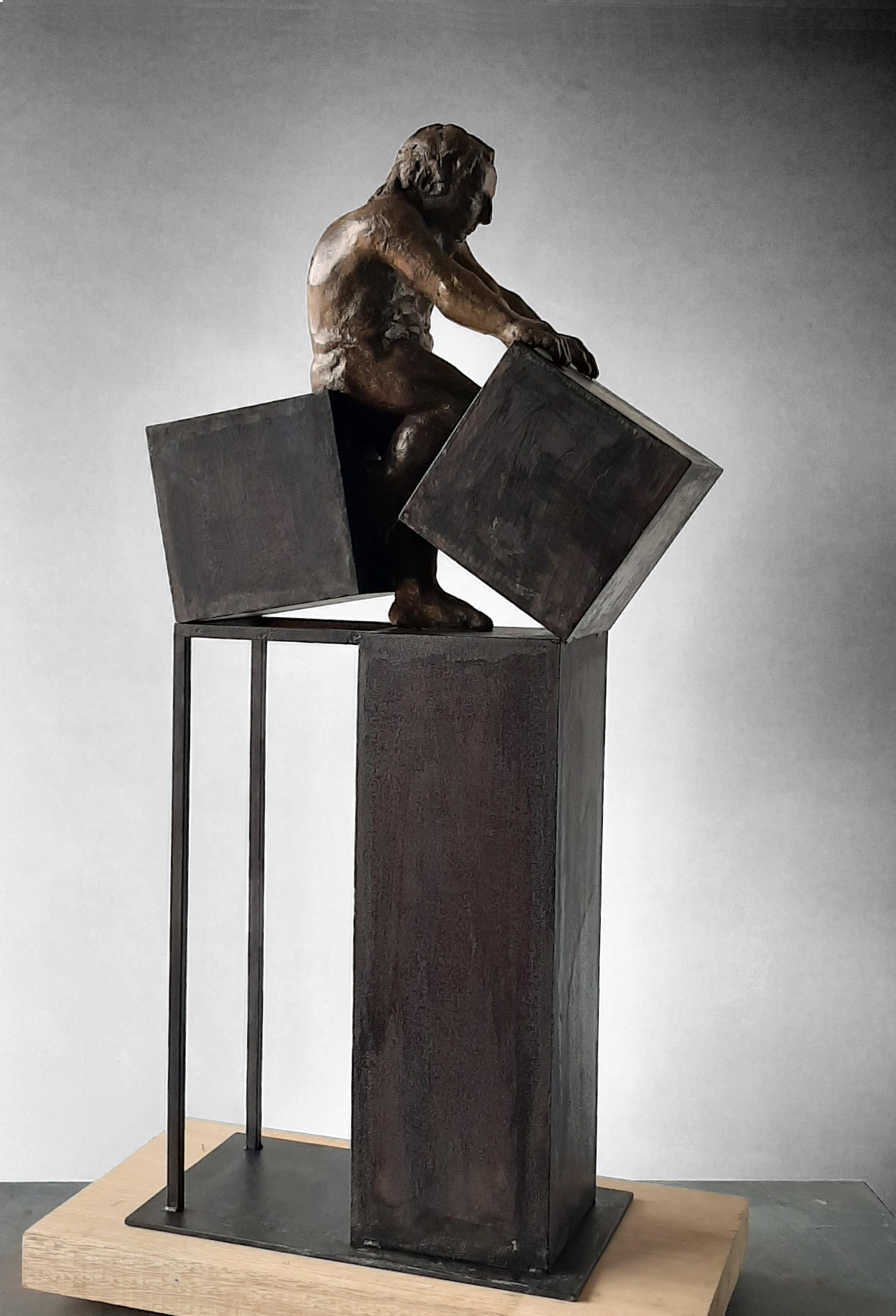 Deconstruccion VI. Original Sculpture Bronze Iron For Sale 2