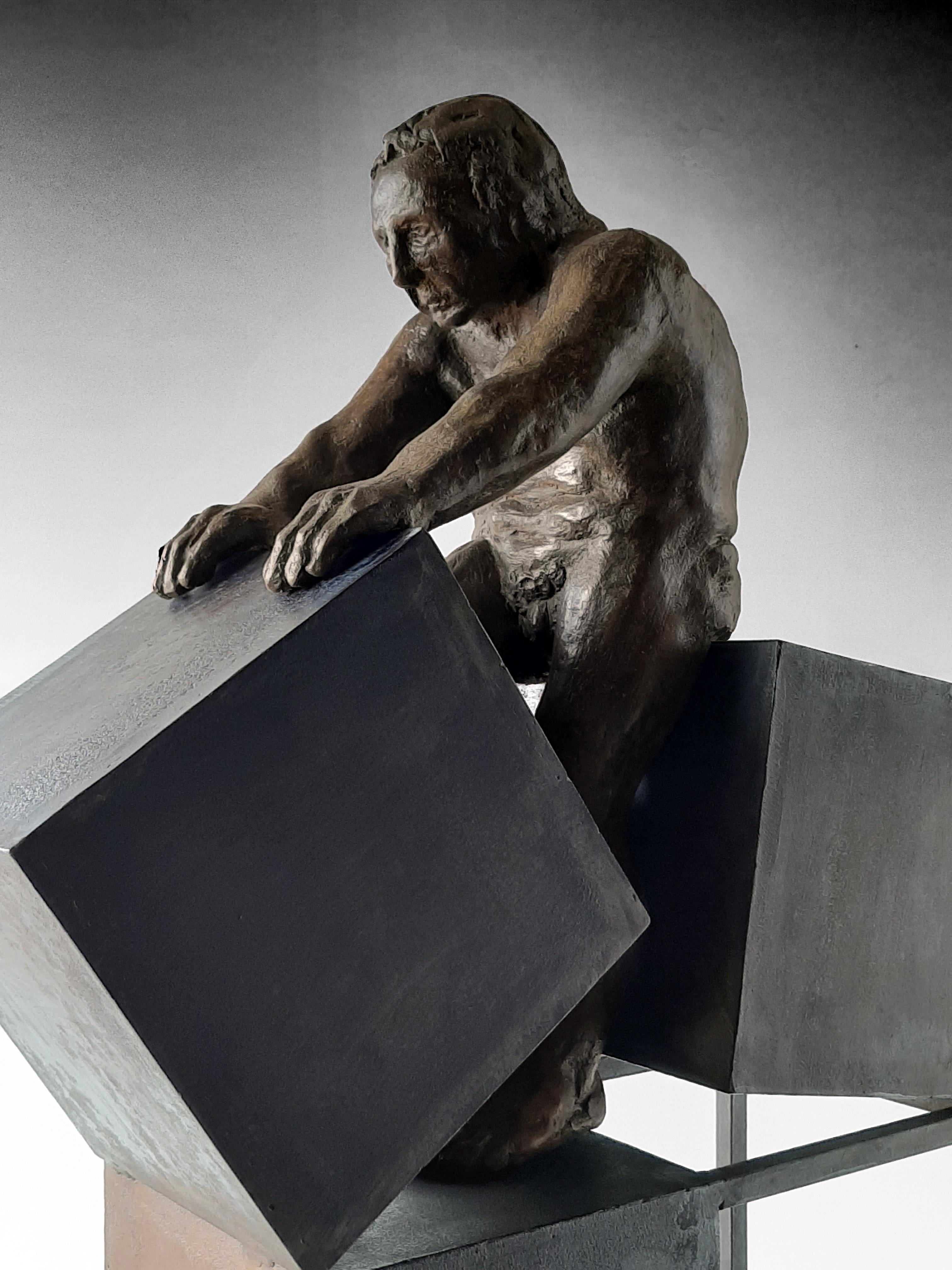 Deconstruccion VI. Original Sculpture Bronze Iron For Sale 4