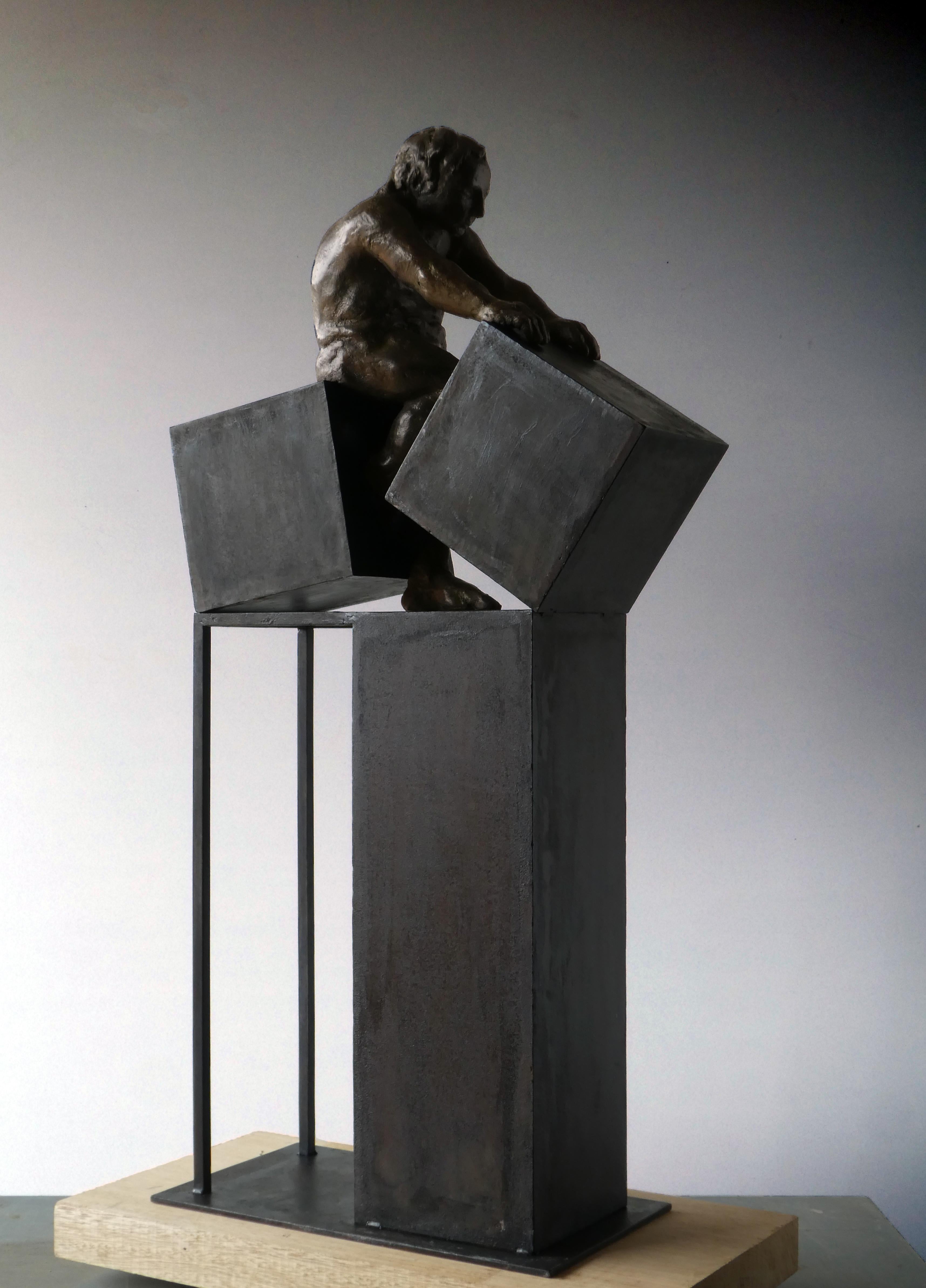Deconstruccion VI. Original Sculpture Bronze Iron For Sale 5