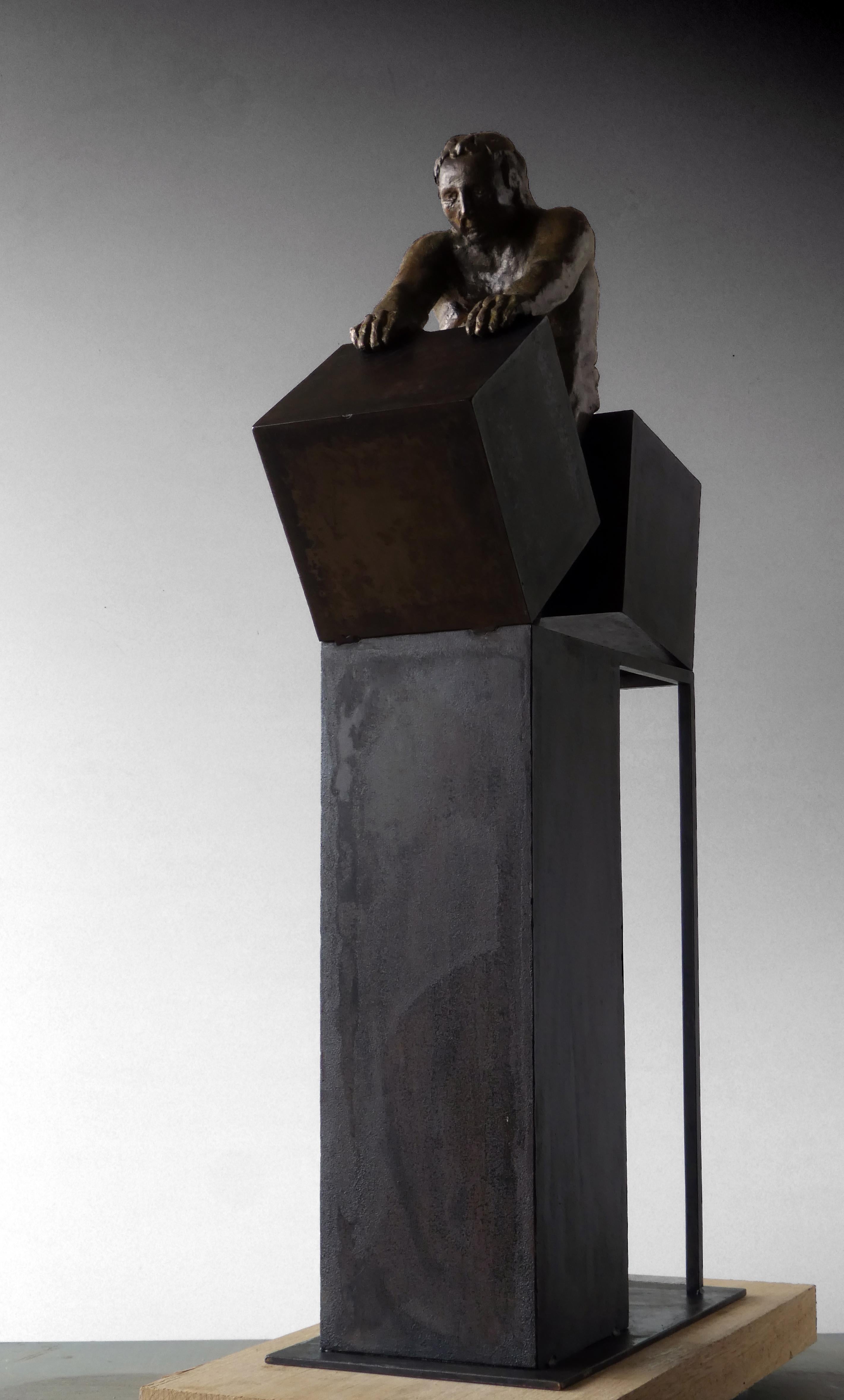 Deconstruccion VI. Original Sculpture Bronze Iron For Sale 6