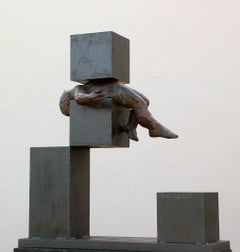 Icaro I original bronze iron sculpture