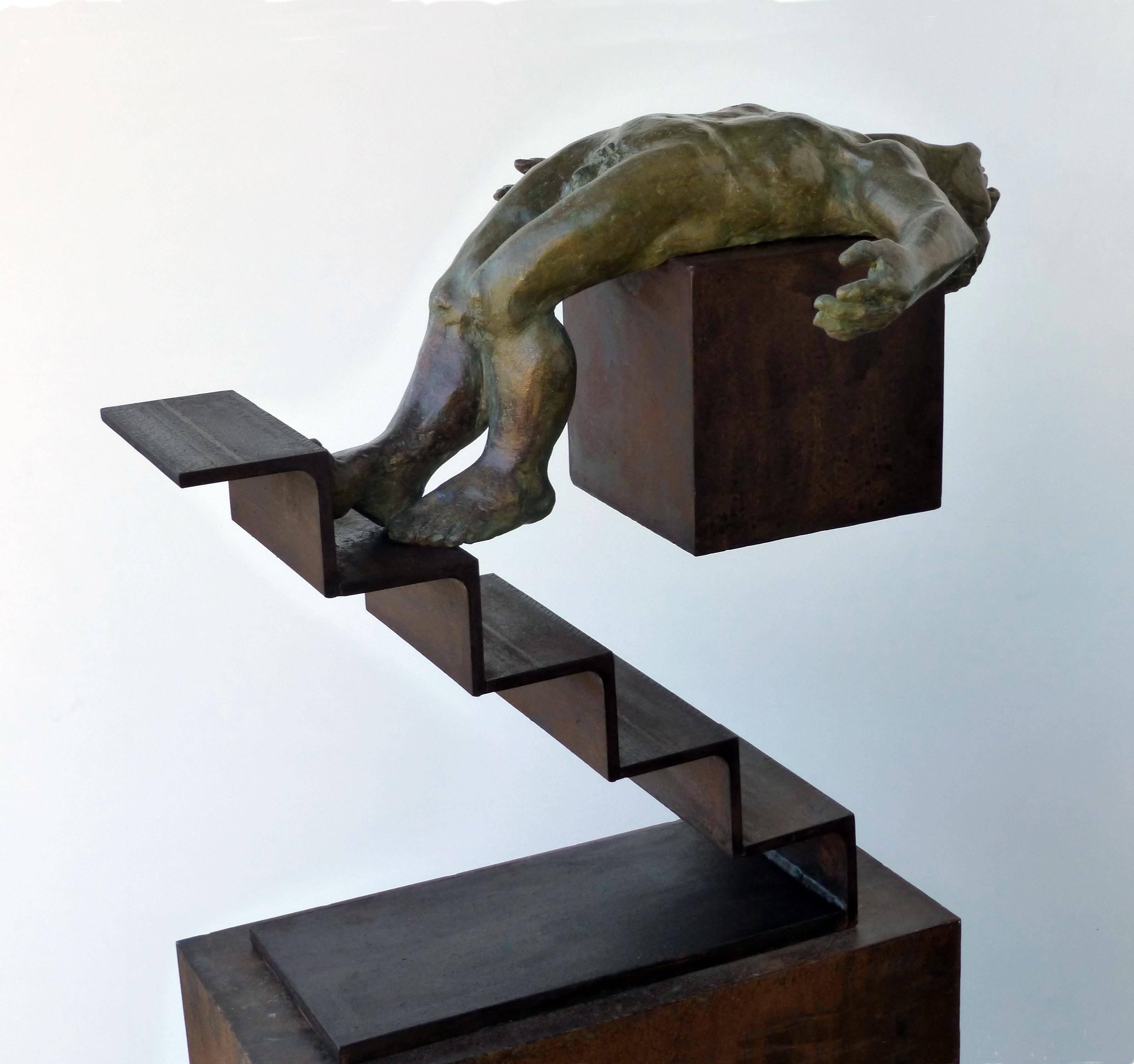 Amancio González Andrés Figurative Sculpture - Amancio   Iron. Bronze. ICARO III. Sculpture