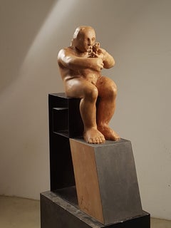 L´homme amoureux V. original wood sculpture