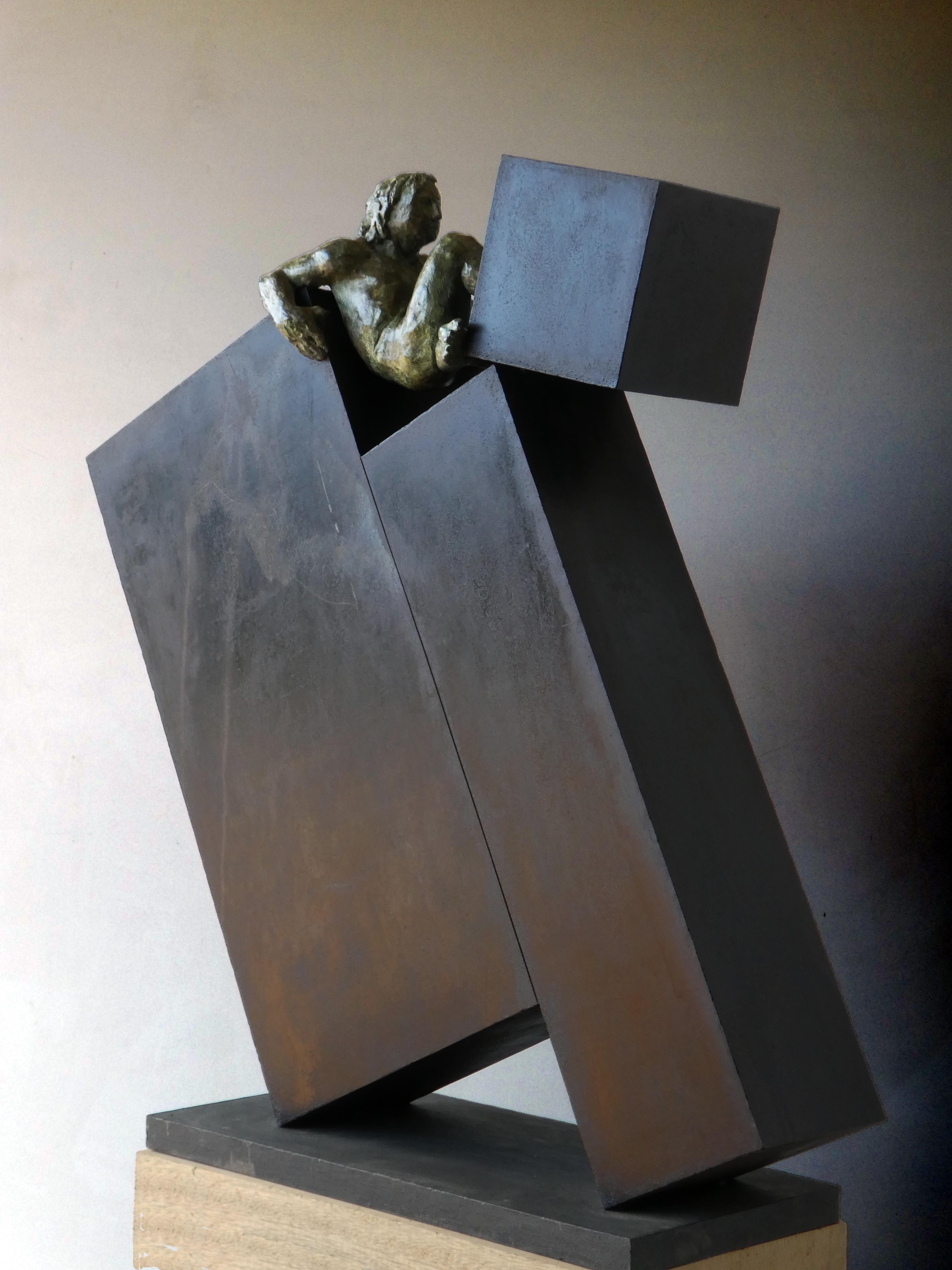 Amancio Gonzalez Morera Figurative Sculpture - AMANCIO  Deconstruccion  III. original sculpture bronze iron