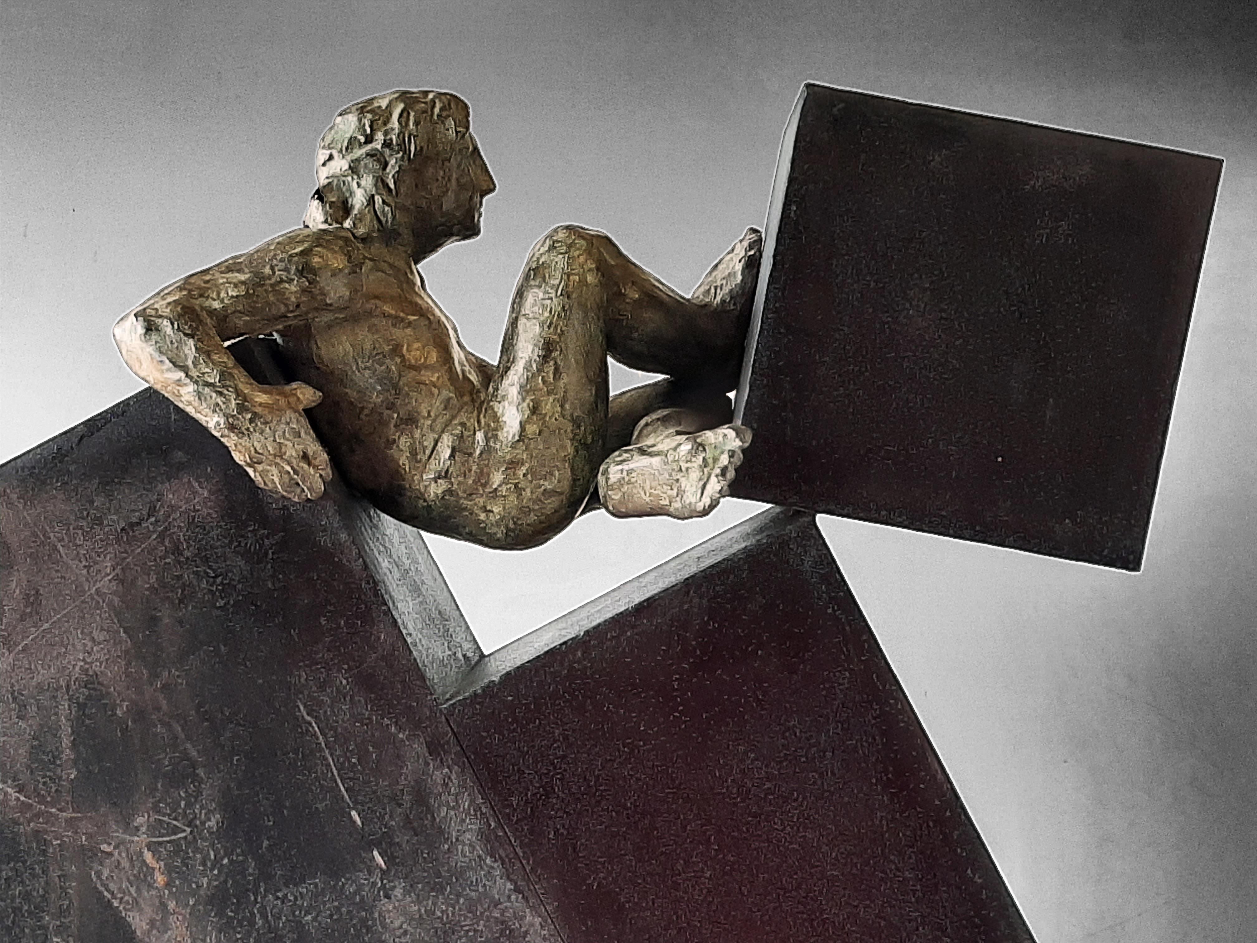 AMANCIO 14 Deconstruccion  III. original sculpture bronze iron - Sculpture by Amancio Gonzalez Morera