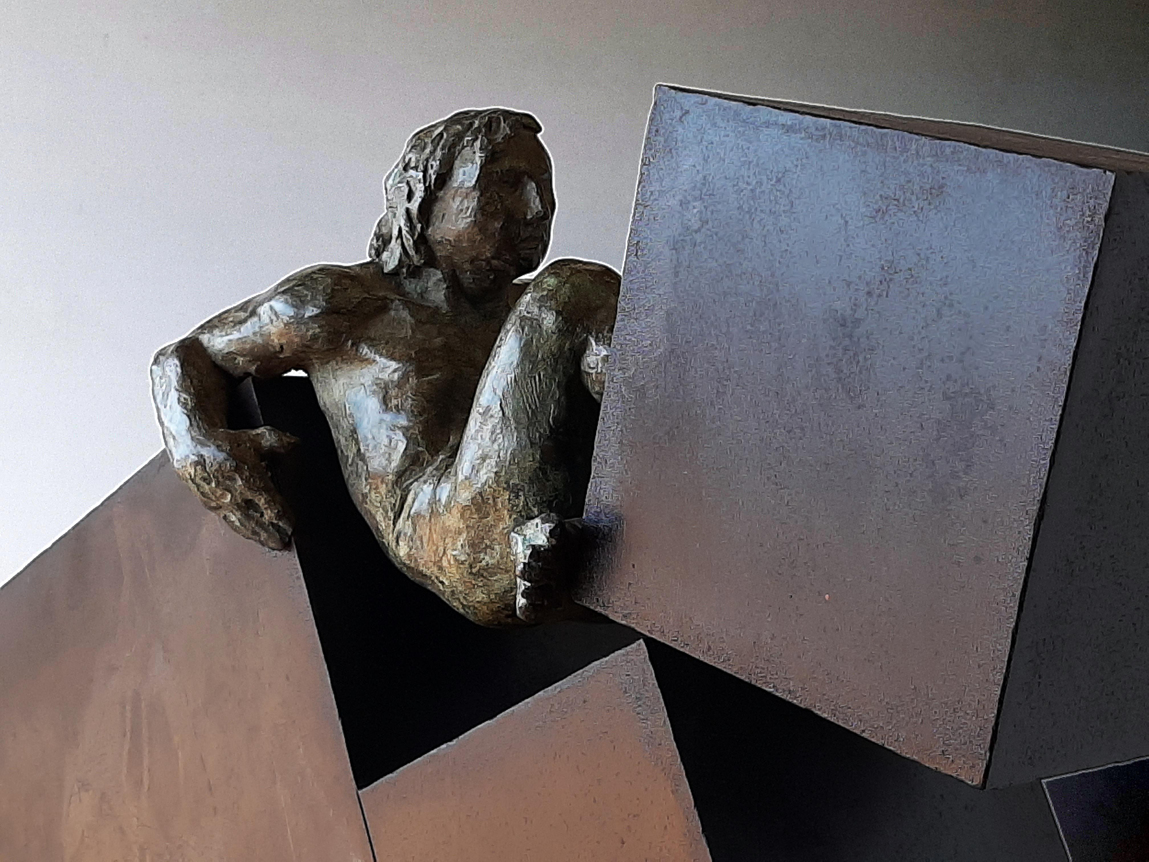 AMANCIO 14 Deconstrucción  III. escultura original bronce hierro en venta 1