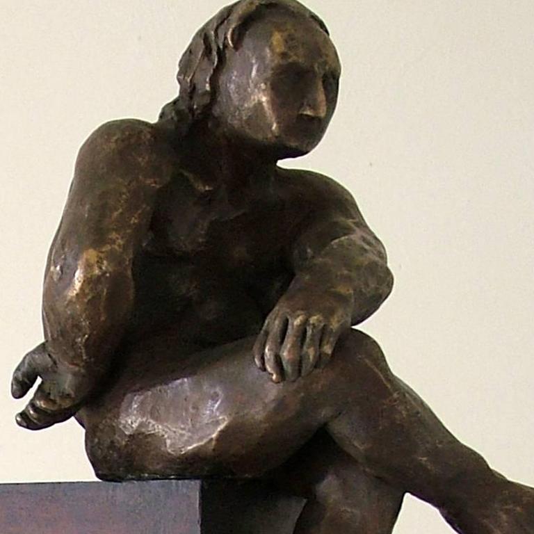 Deconstruccion II original bronze iron sculpture - Sculpture by Amancio Gonzalez Morera