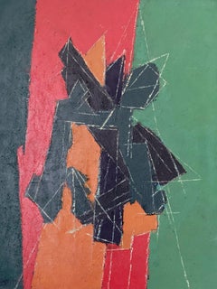 Abstract composition  Oil on canvas  Signed “ABouvier” lower left