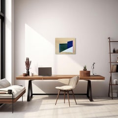 „Brutalistischer Eckschrank“, Gemälde auf Papier, Möbeldesign, Roh Gouache, minimalistisch starr