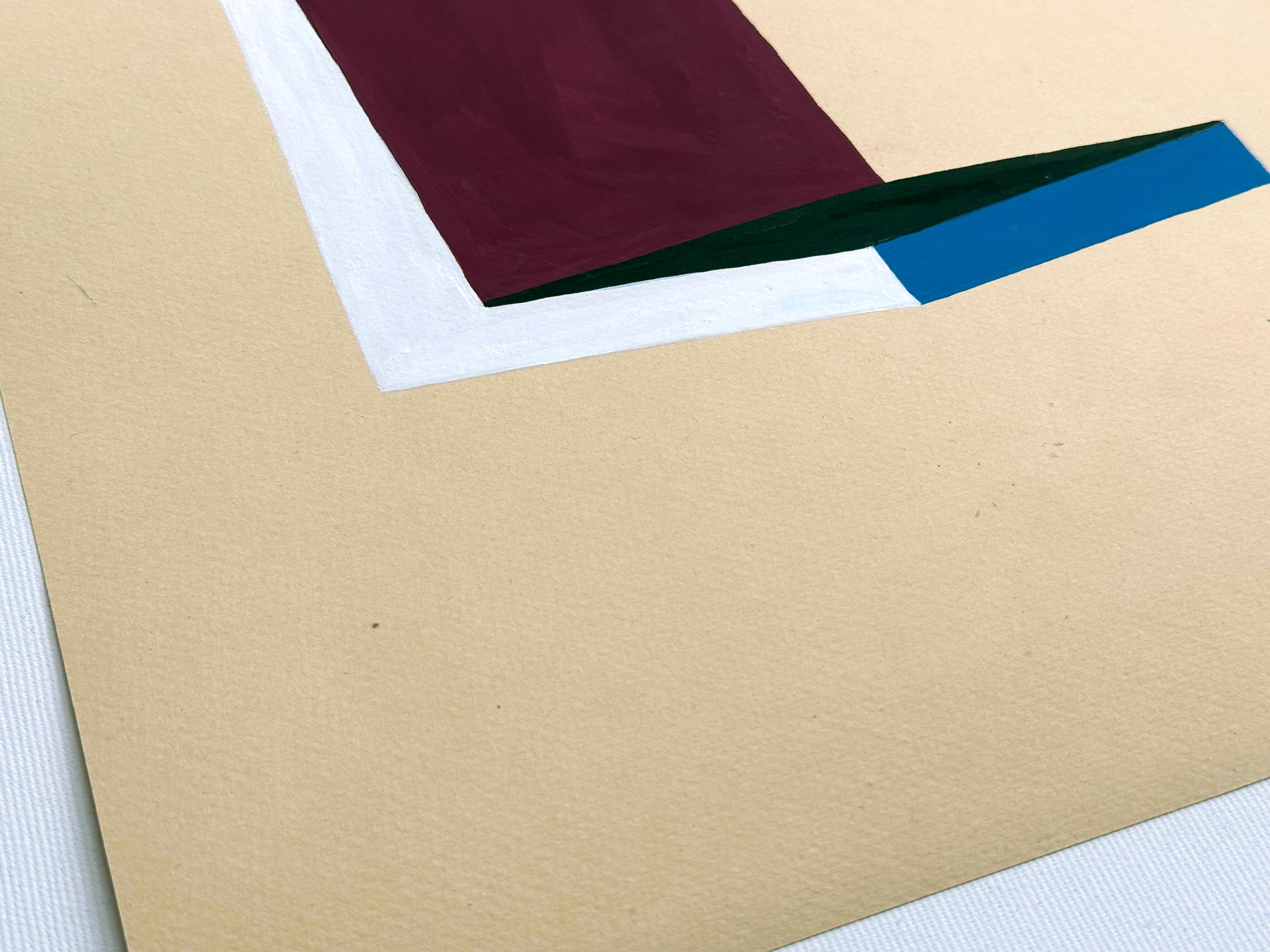 „Brutalistische Würfel“, Gemälde auf Papier, Möbeldesign, Roh Gouache, minimalistisch im Angebot 1