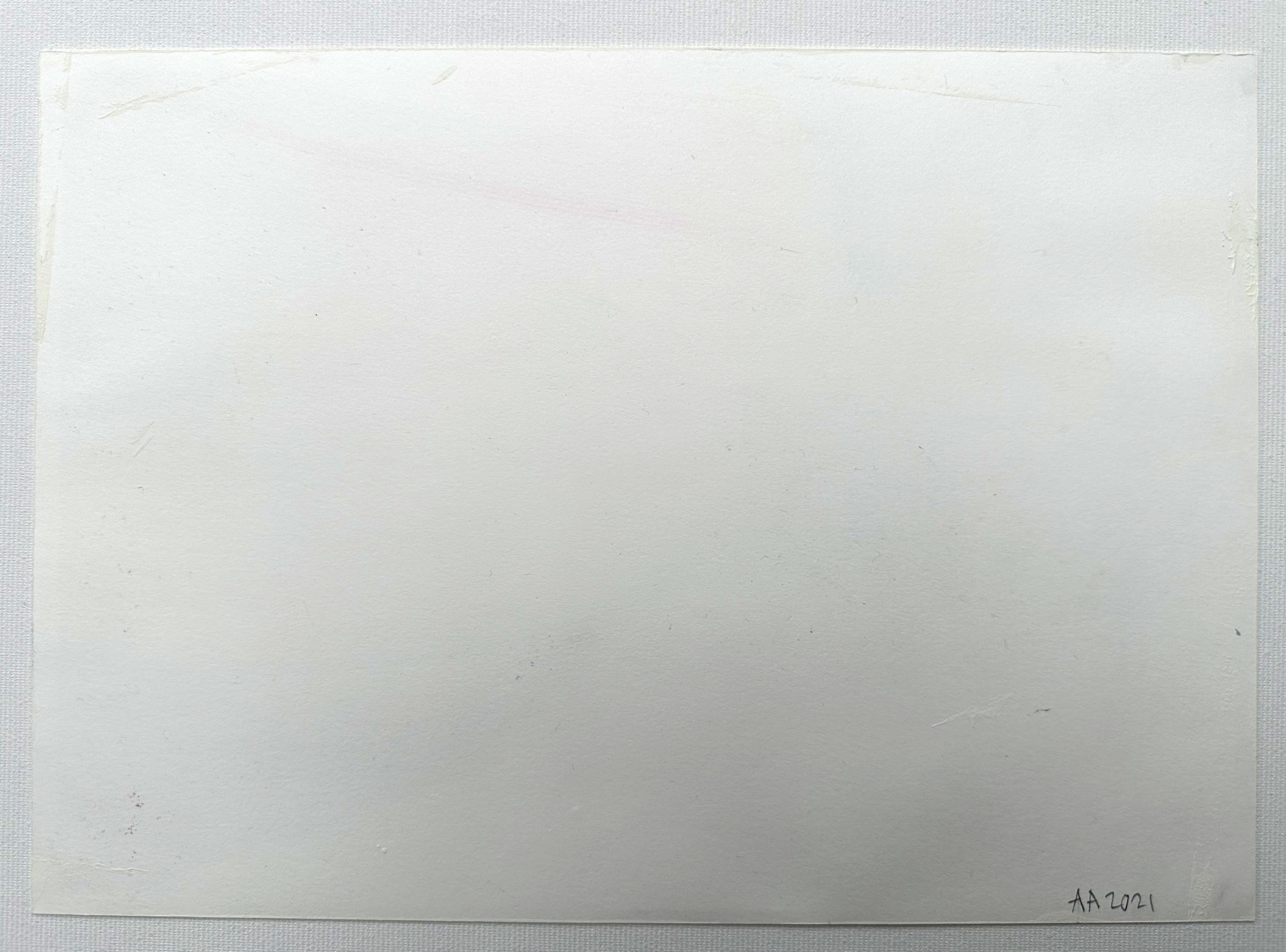 „Civic Study II“ Acrylgemälde in Holzkohle auf Papier, neutrales lila cremefarbenes Beige im Angebot 5