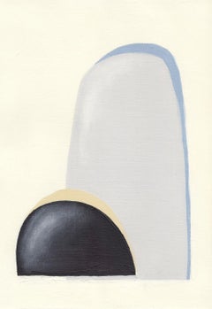 "Glacial Evening" Acrylic Painting on Paper wabi-sabi, natural neutral curves